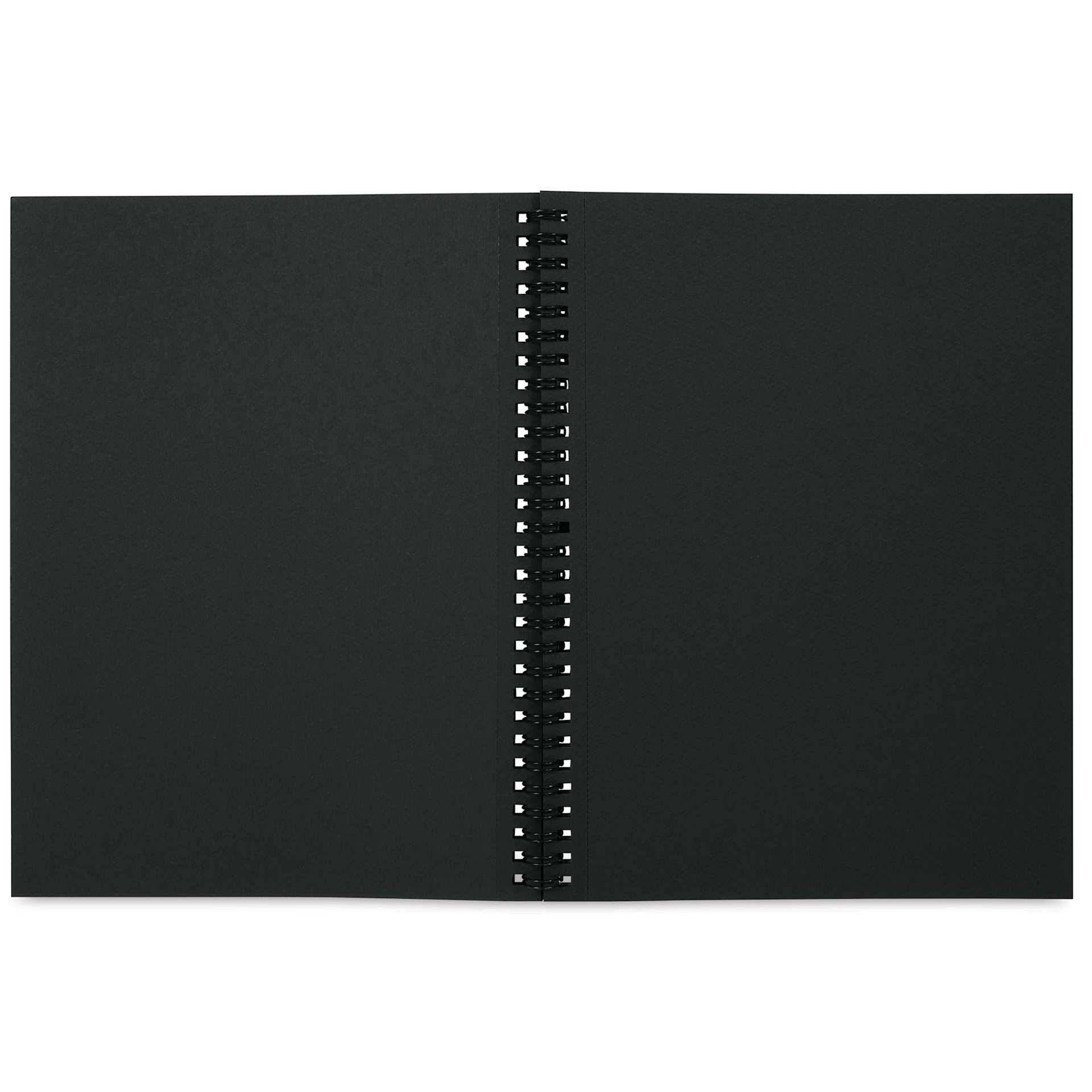 Fabriano 1264 Black Mixed Media Pad - 7" x 10", pad opened showing sheet