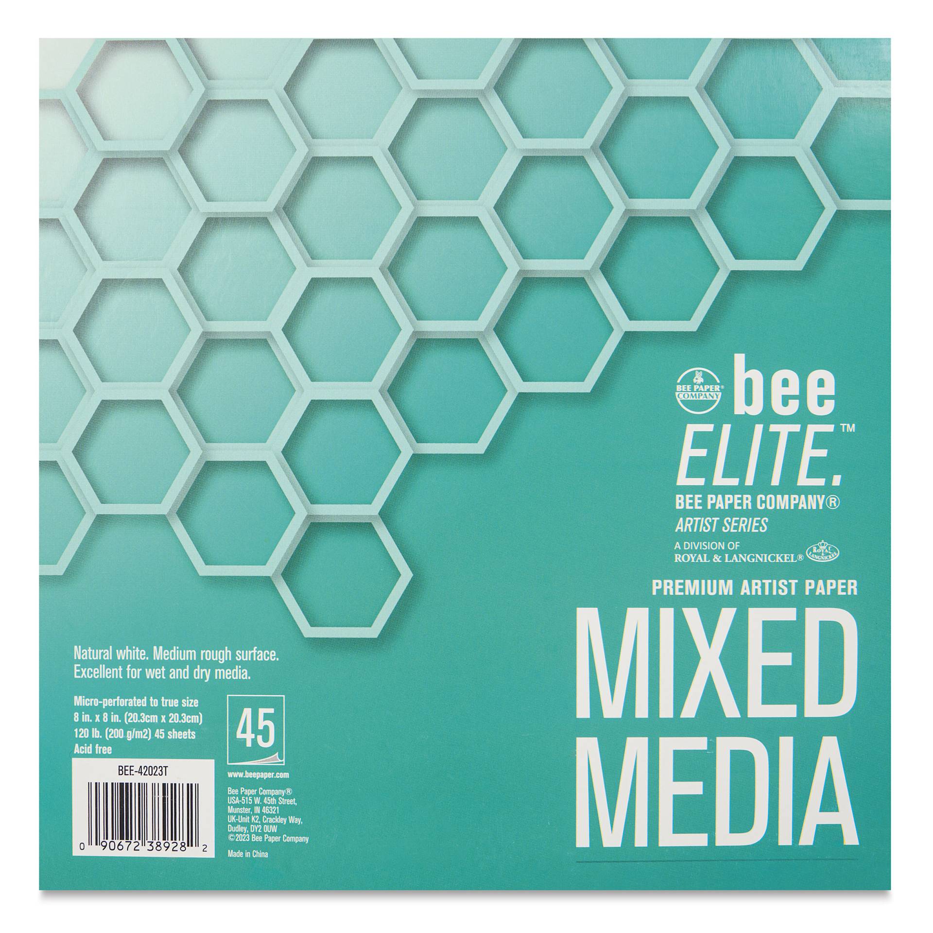 Bee Elite Tape Bound Mixed Media Pad - 8" x 8", 45 Sheets, 120 lb
