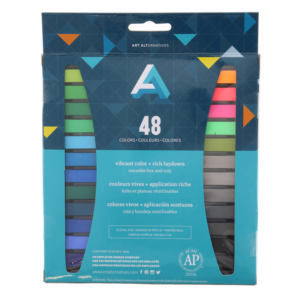 Art Alternatives Artist's Soft Pastels - Set of 48, Assorted Colors, back of packaging