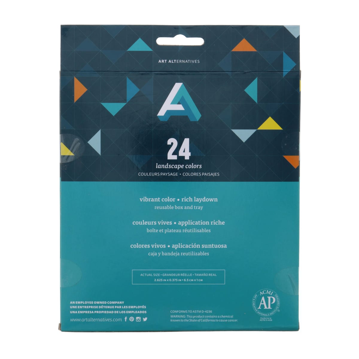Art Alternatives Artist's Soft Pastels - Set of 24, Landscape Colors, back of packaging