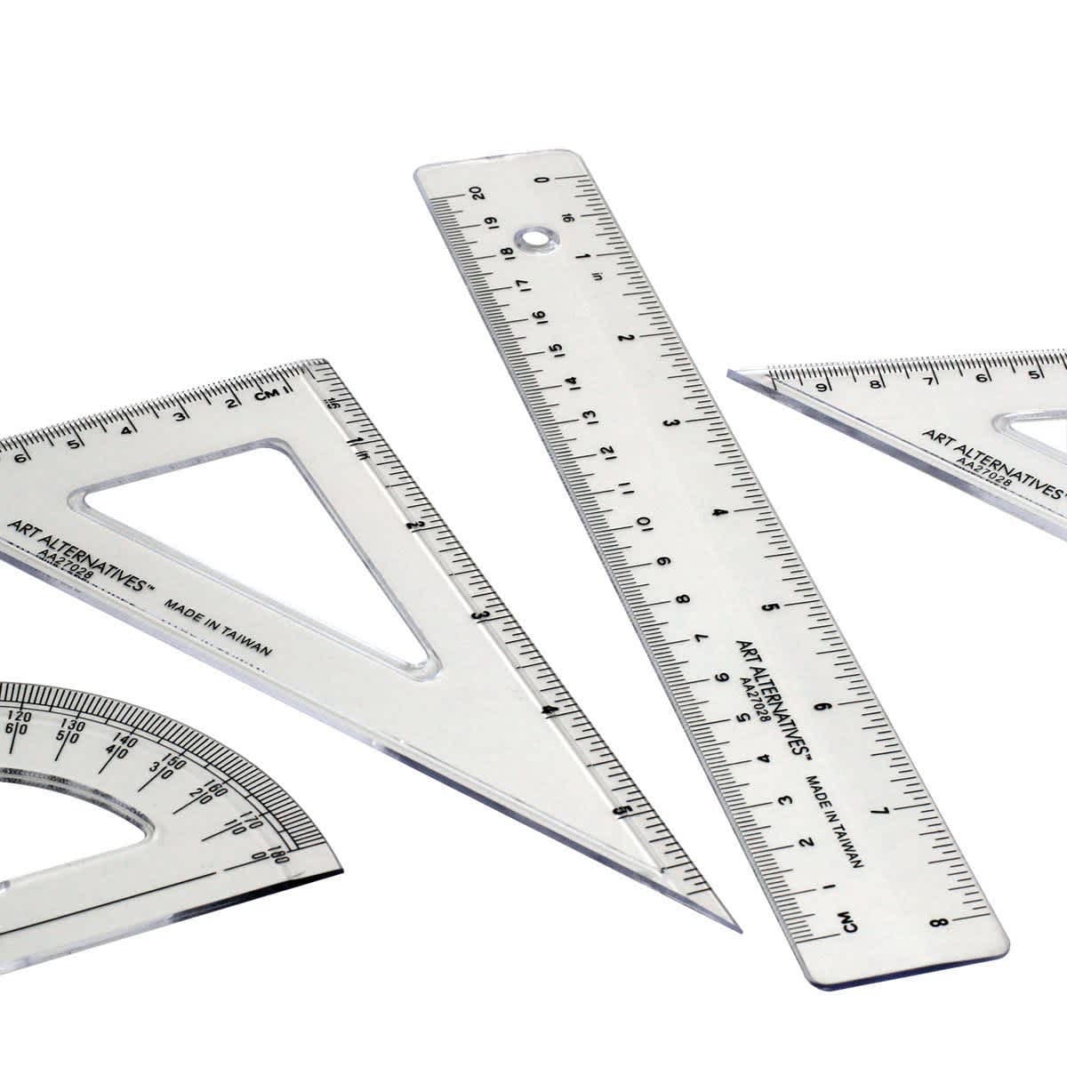 Art Alternatives Geometry Set - Set of 4, 8" Ruler angled view
