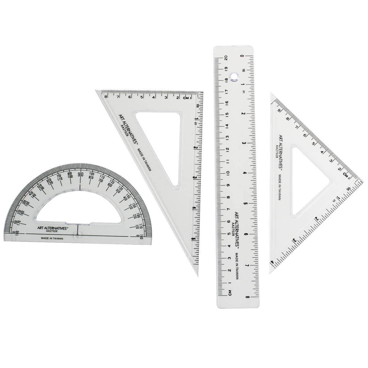 Art Alternatives Geometry Set - Set of 4, 8" Ruler