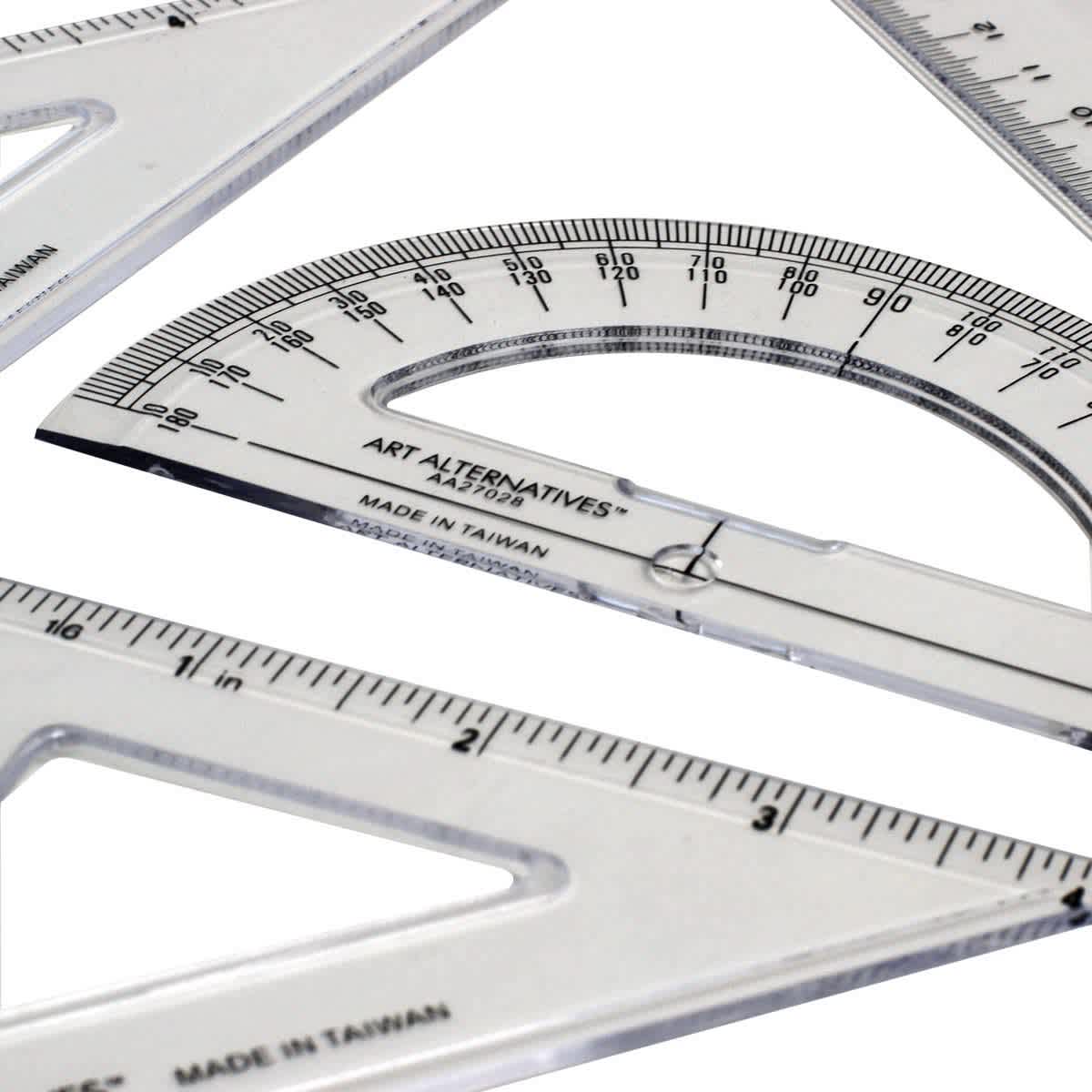 Art Alternatives Geometry Set - Set of 4, 8" Ruler close up
