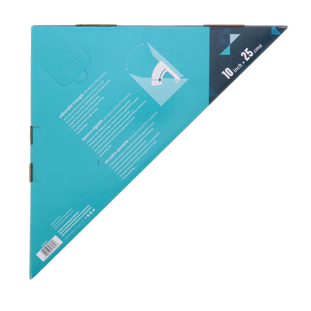 Art Alternatives Adjustable Triangle - 10 in back of packaging