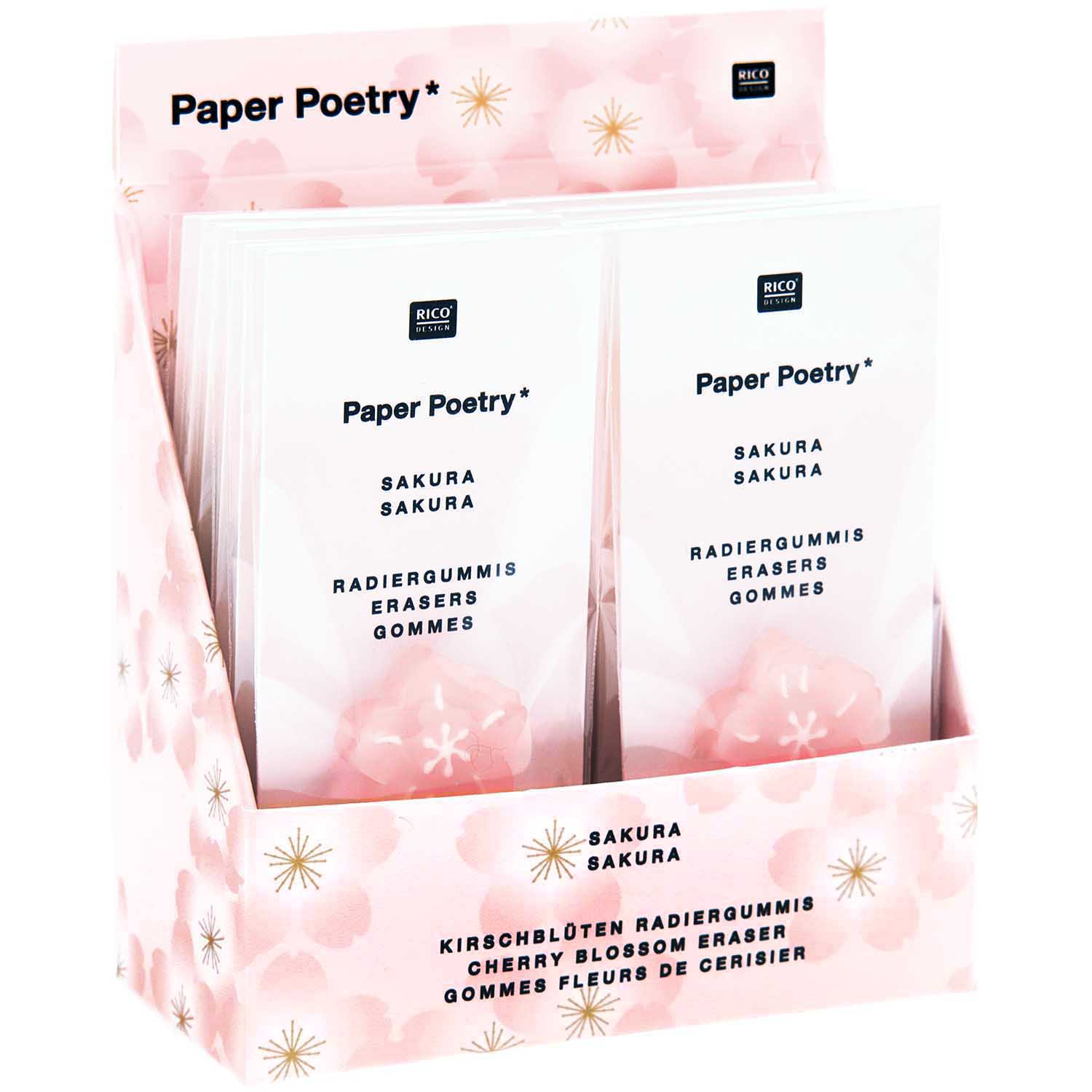 Rico Design Sakura-Shaped Eraser 12-Piece P.O.P. Display