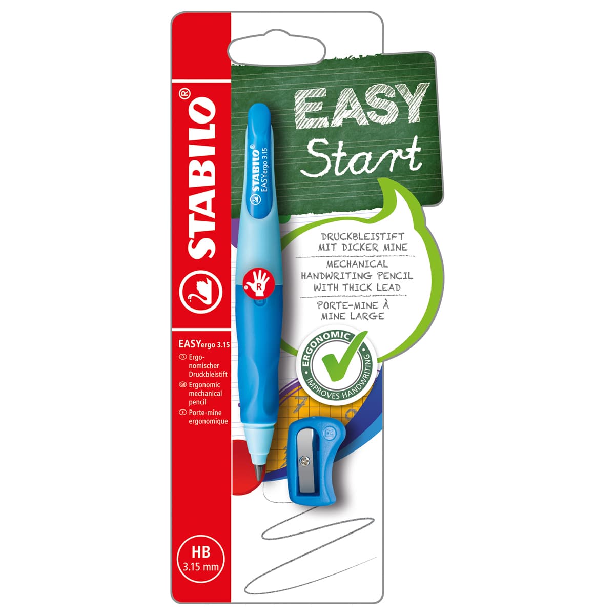 EASYergo Mechanical Pencils Right-Handed Light Blue/Dark Blue - Peggable