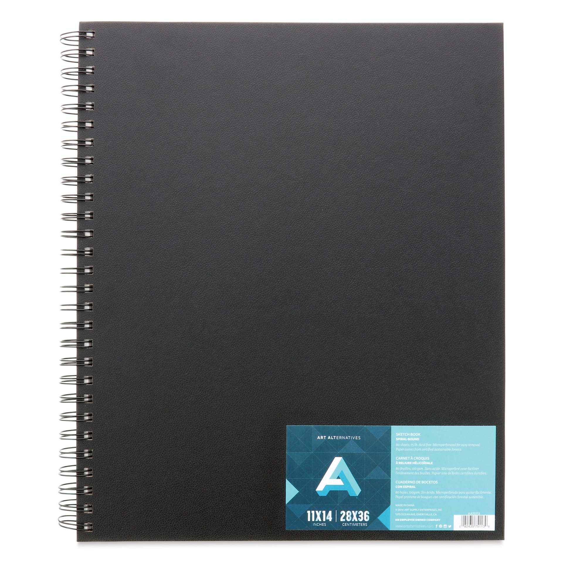 Art Alternatives Spiral-Bound Sketchbook - 80 Sheets, White, 11" x 14"