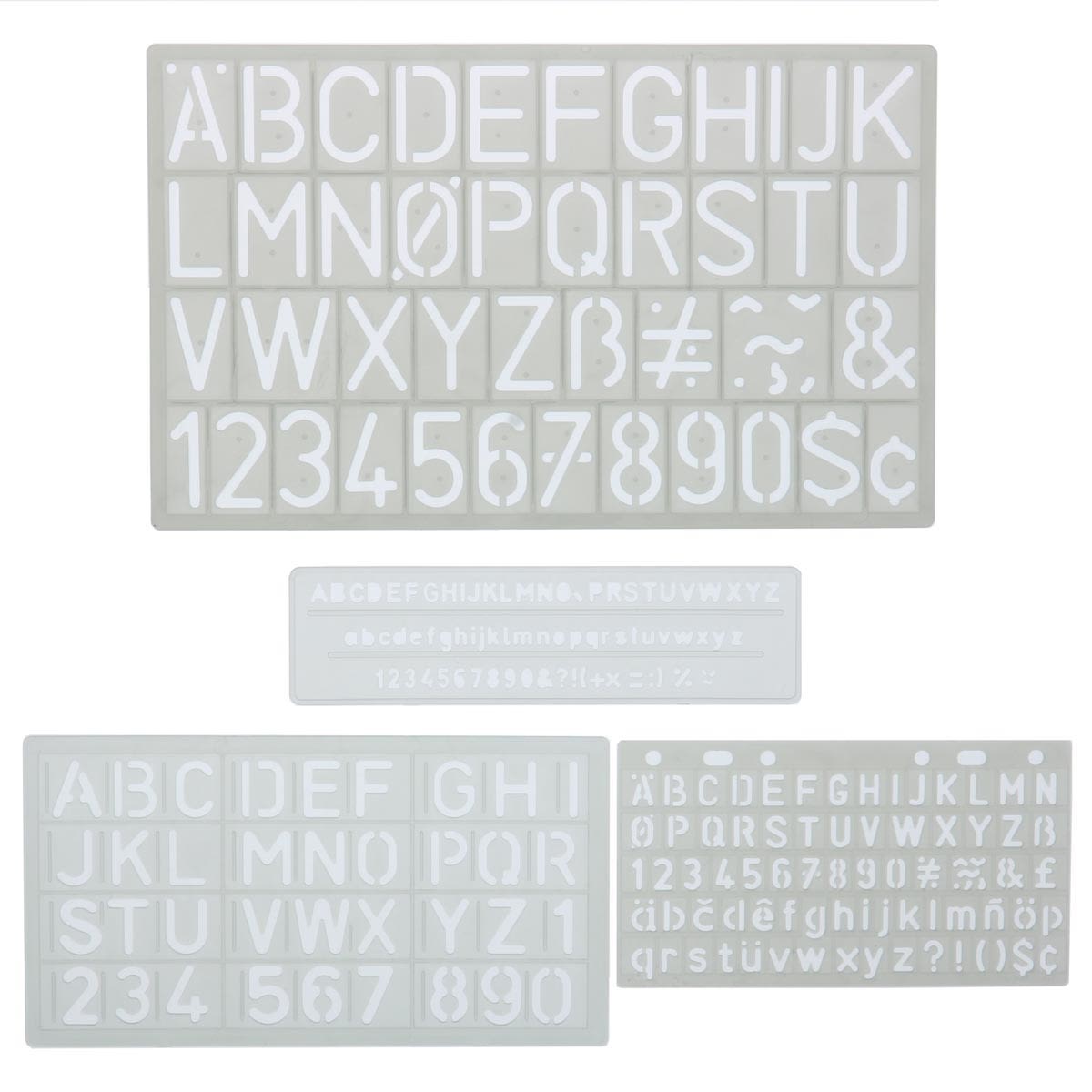 Art Alternatives Drafting Template - Set of 4, Lettering Guide