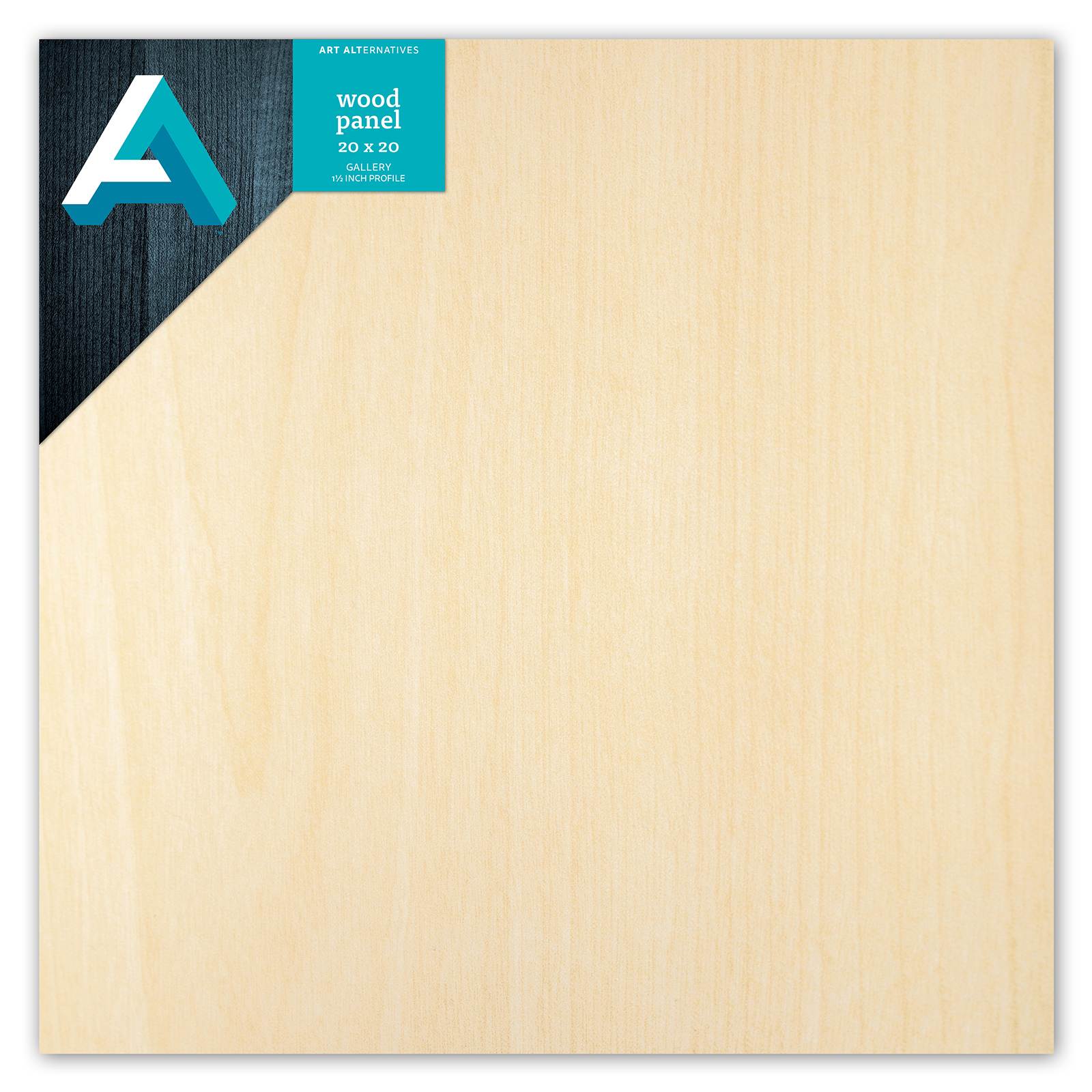 Art Alternatives Studio Wood Panel, Gallery, Cradled, 1.5 in Profile, 20 in x 20 in