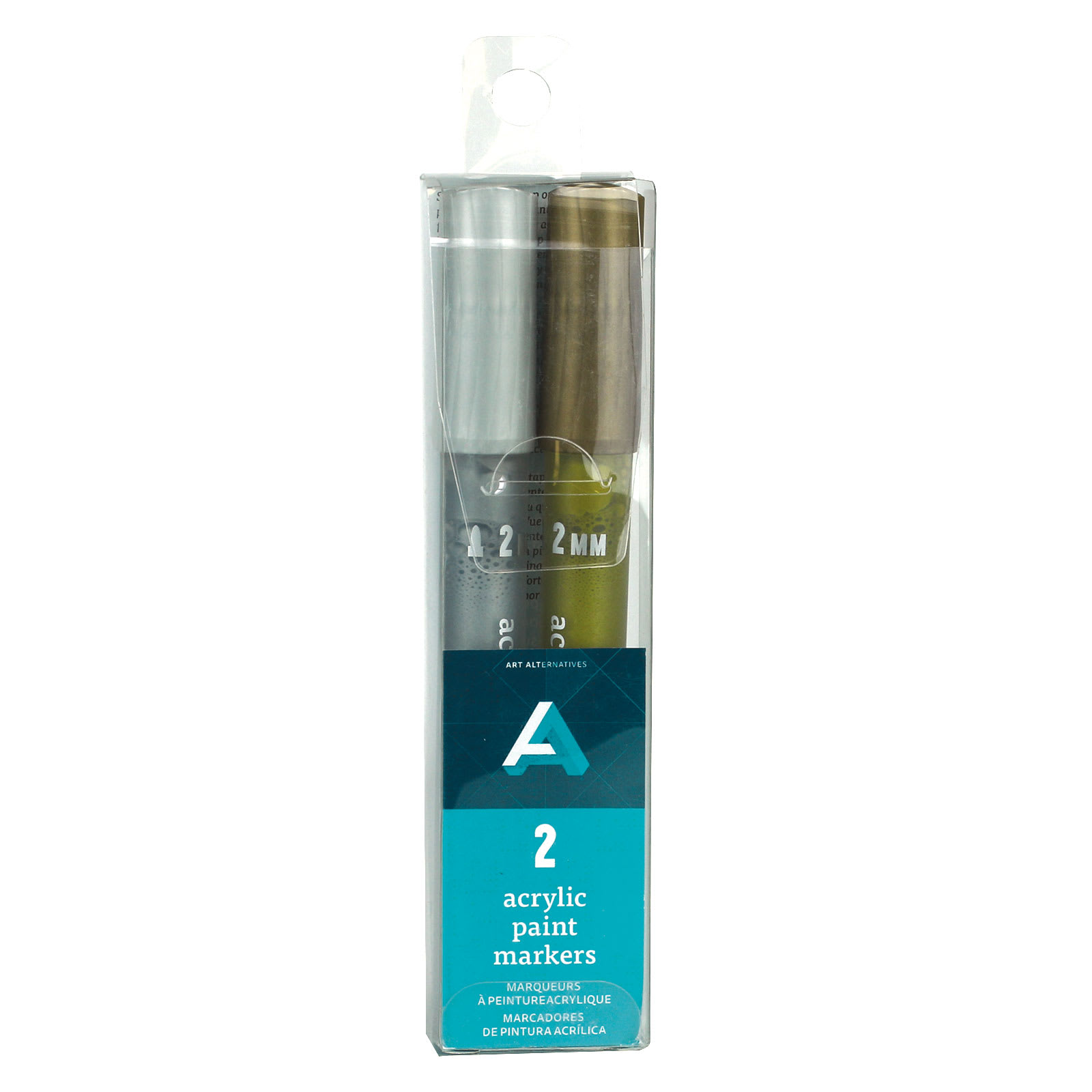 Art Alternatives Acrylic Paint Marker Set of 2 Silver, Gold