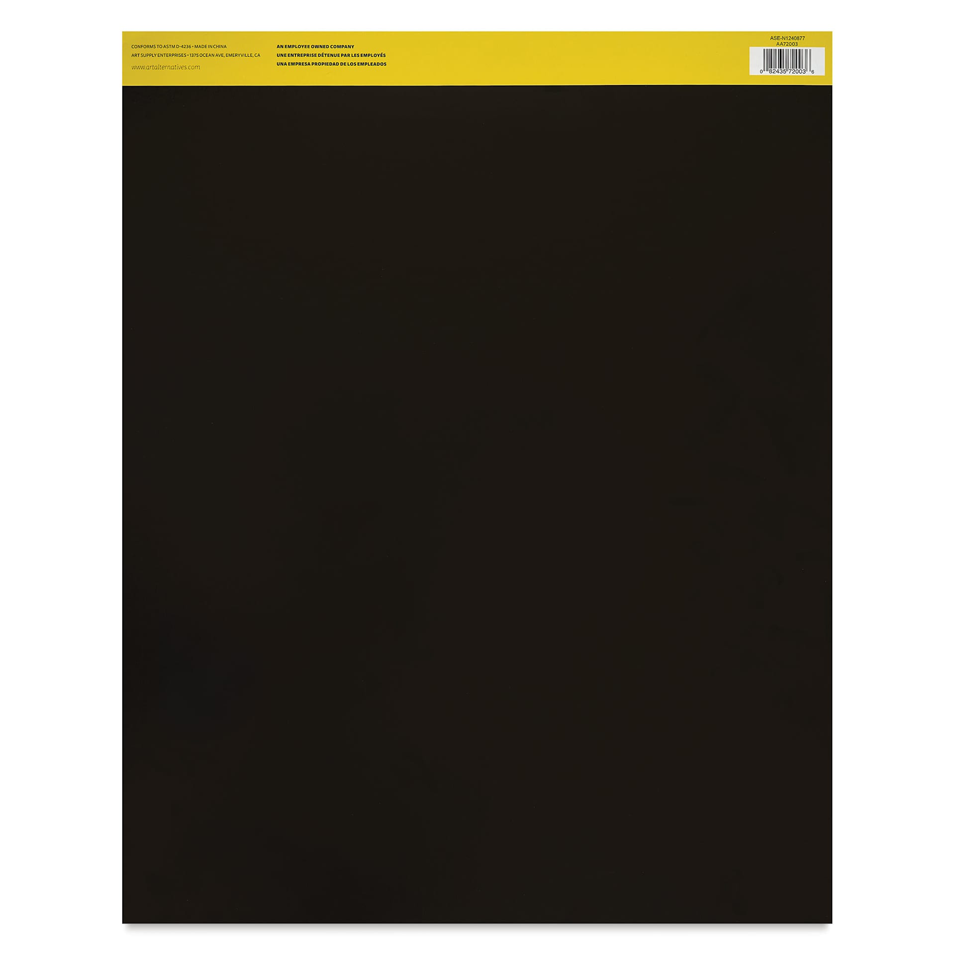 Art Alternatives Canvas Pad - White, 16" x 20", back of pad