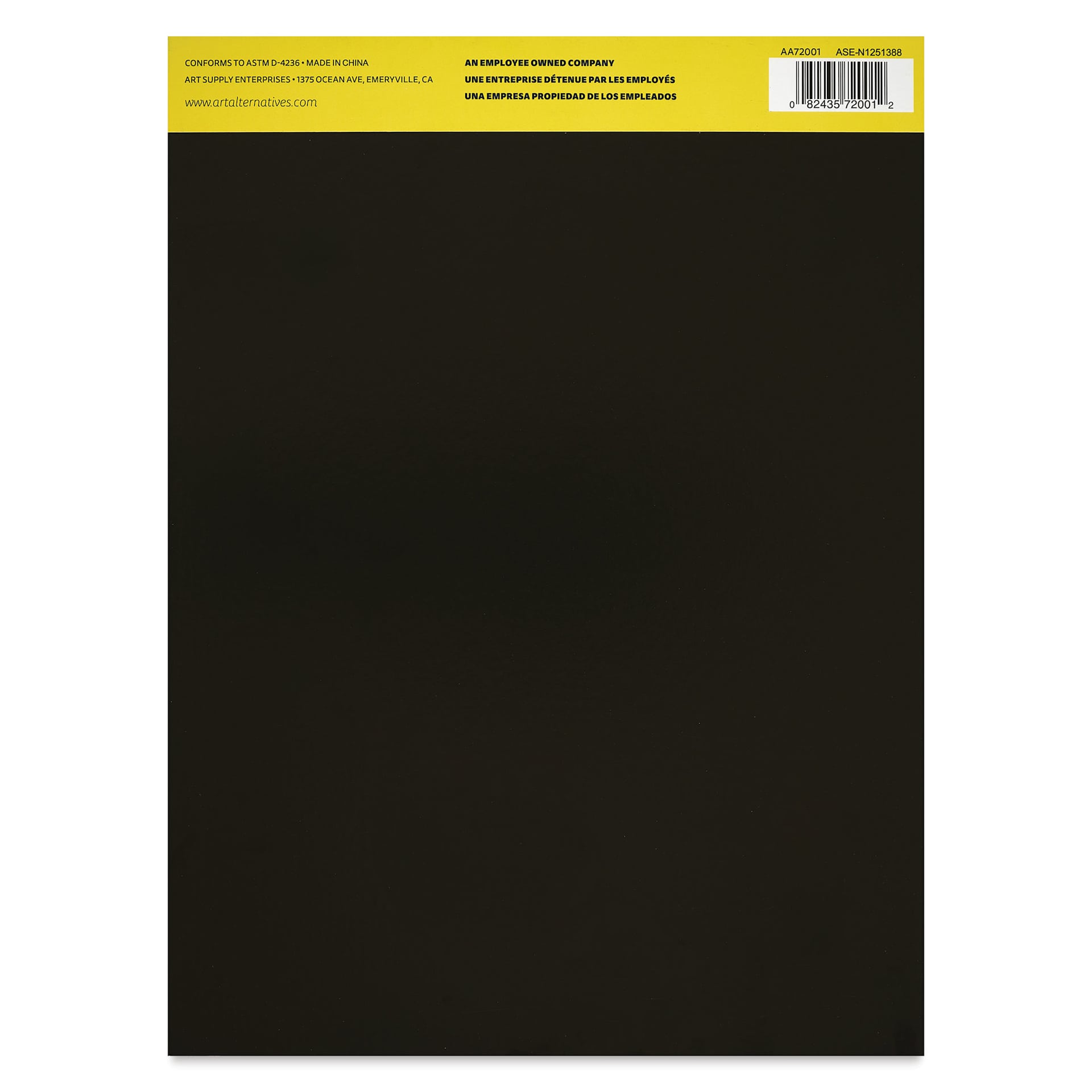 Art Alternatives Economy Canvas Pad - White, 9" x 12", back of pad
