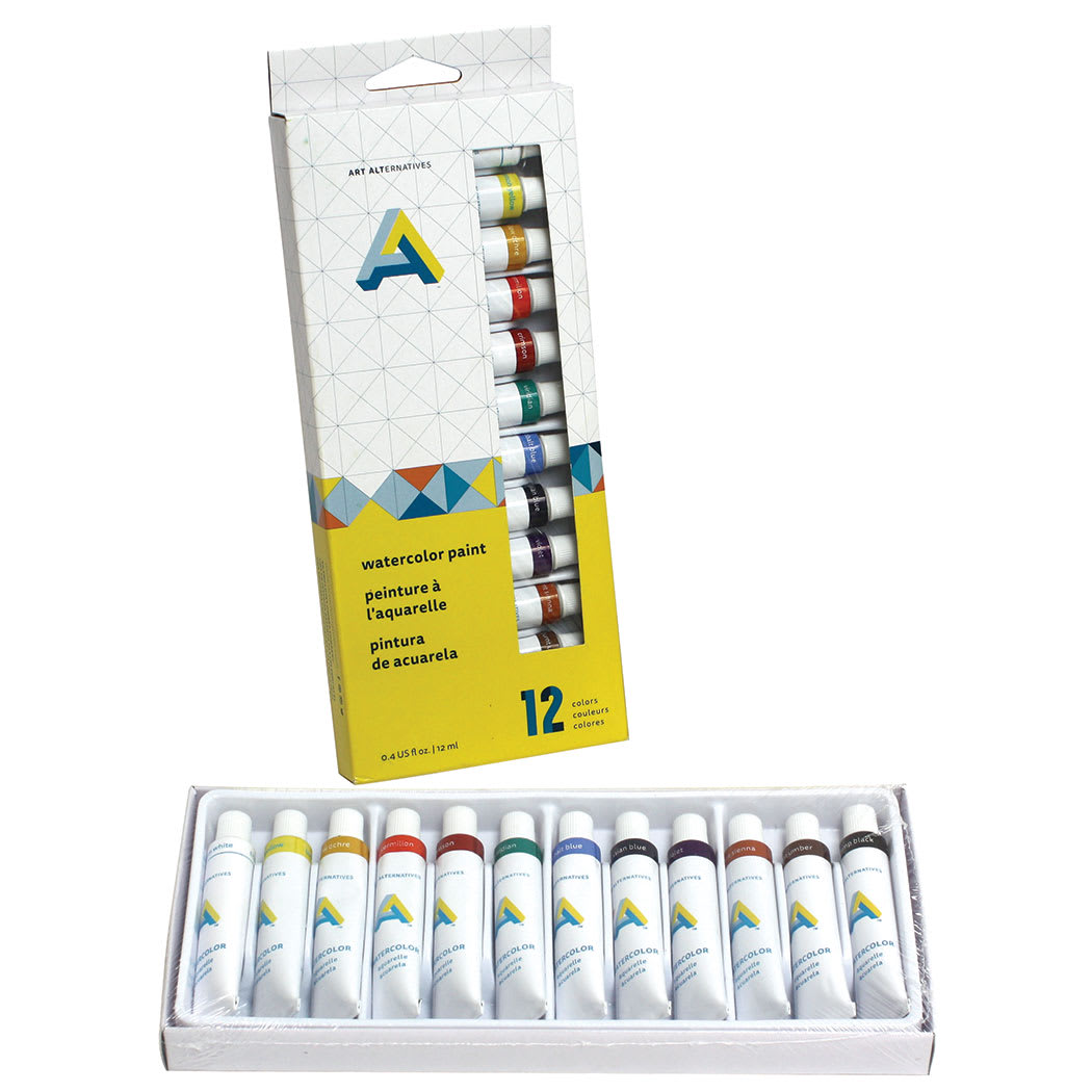 Art Alternatives Economy Watercolor Tubes - Set of 12, 12 ml Tubes