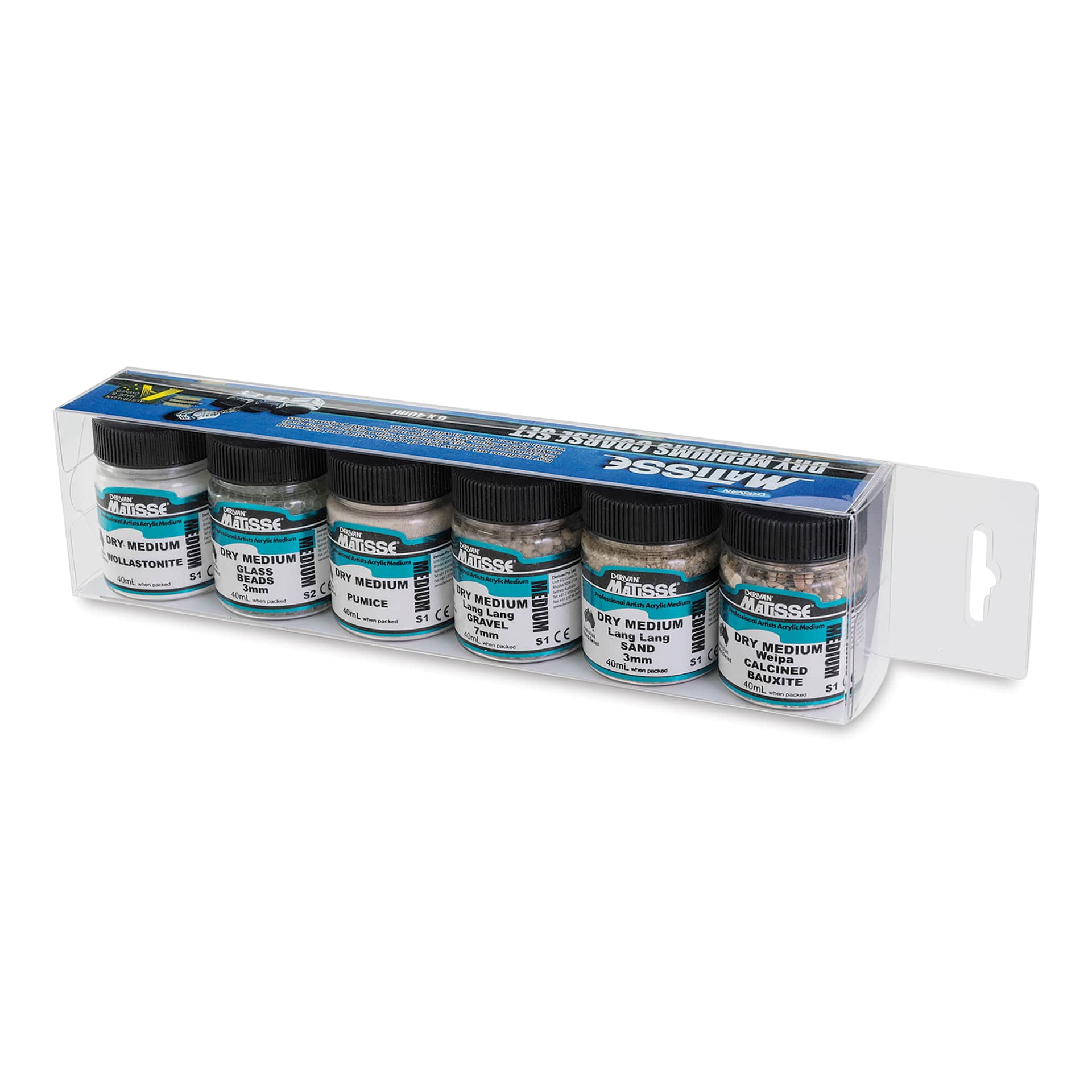 Matisse Dry Mediums - Coarse Effects, Set of 6, 40 ml Matisse Dry Mediums - Coarse Effects, Set of 6, 40 ml