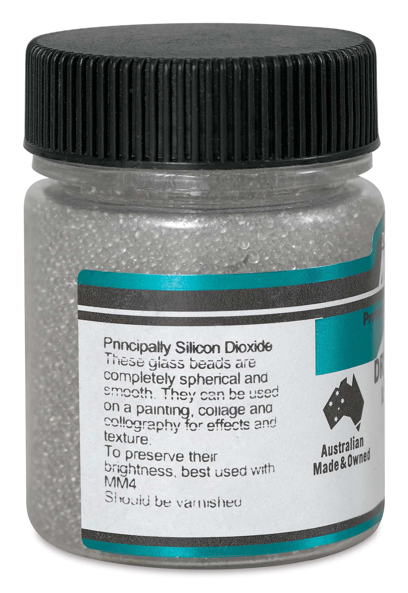 Matisse Acrylic Effects Dry Medium Glass Beads - 0.8 mm, 40 ml side view
