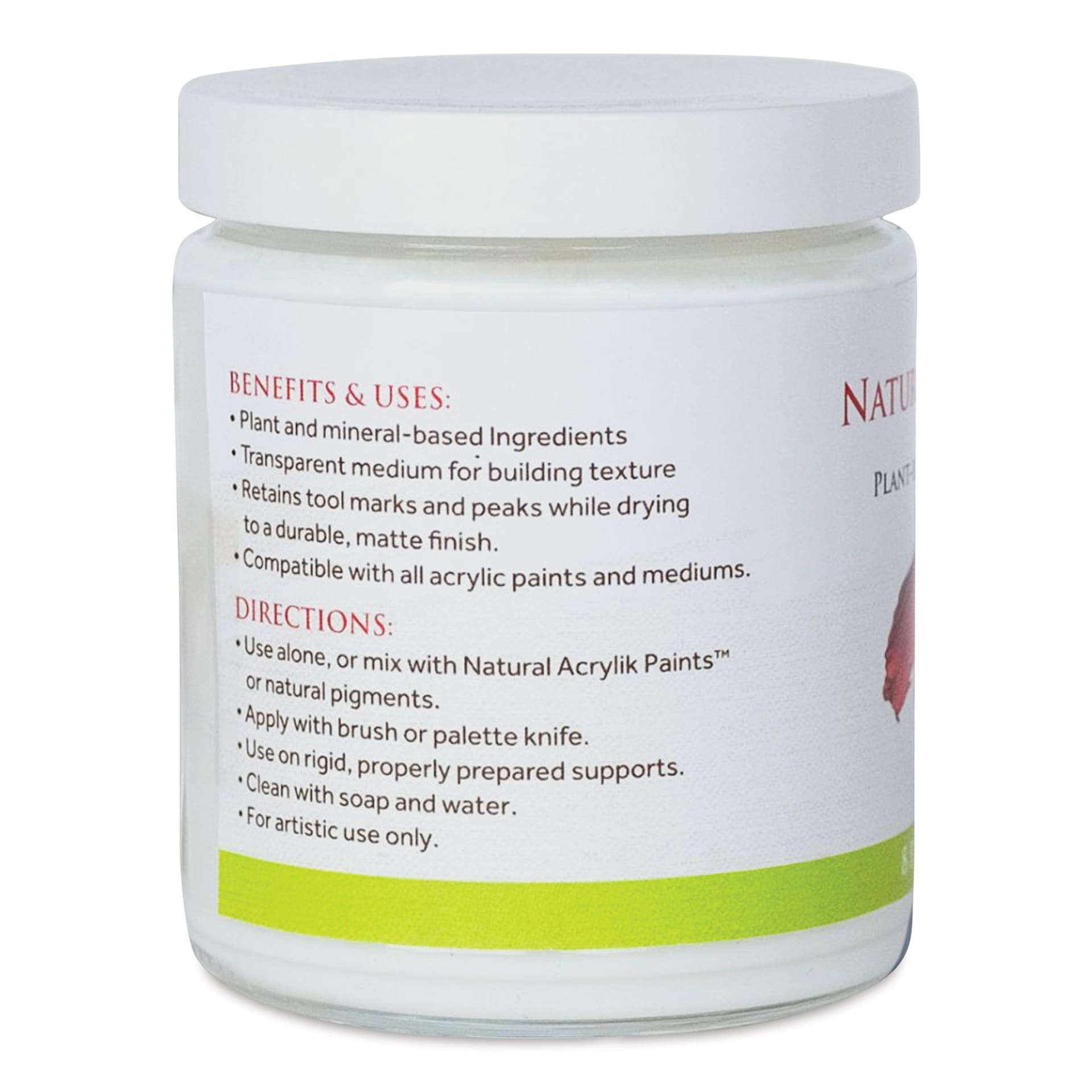 Natural Earth Paint Natural Acrylik Modeling Paste - 237 ml jar side