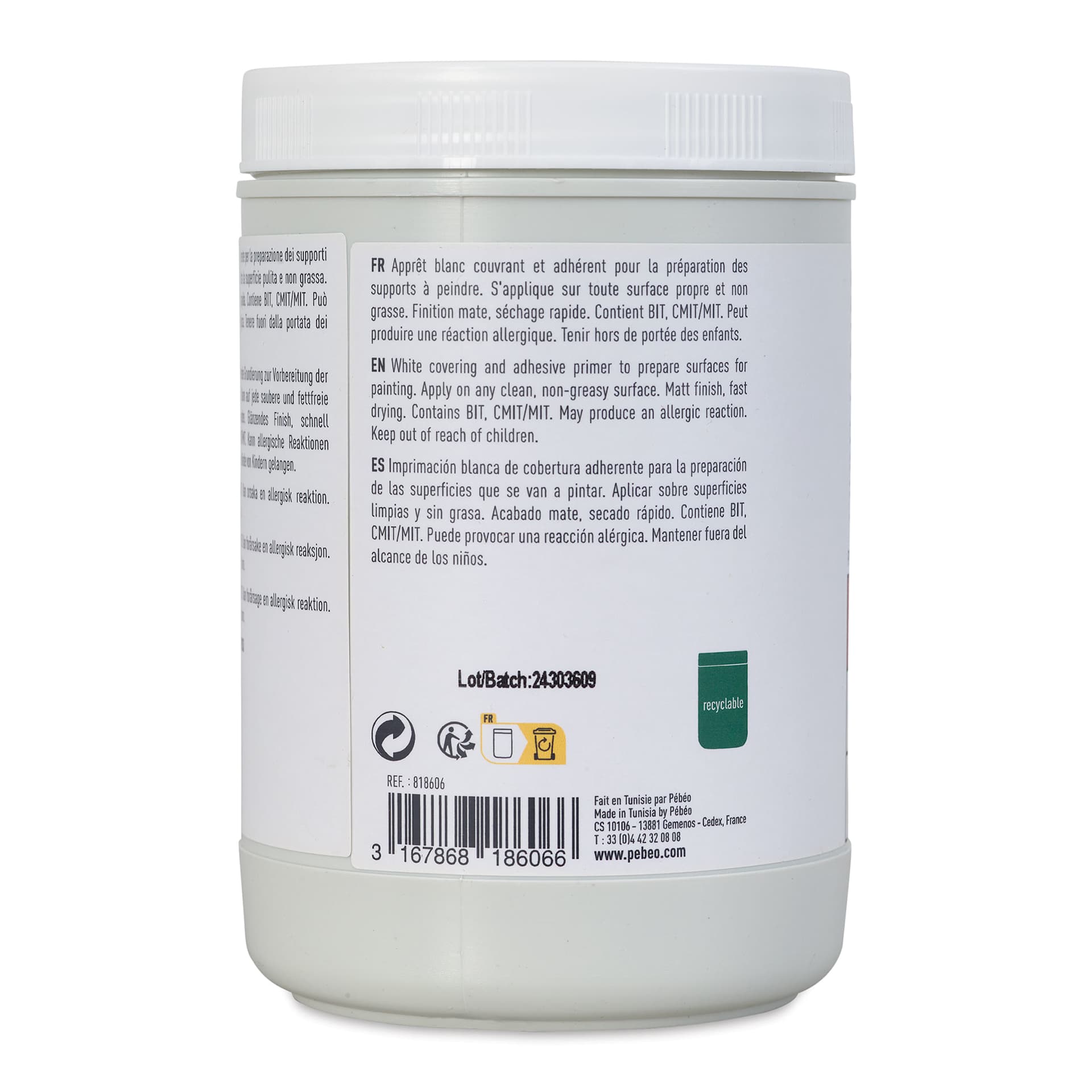 Pebeo Studio Green Gesso - White, 945 ml back