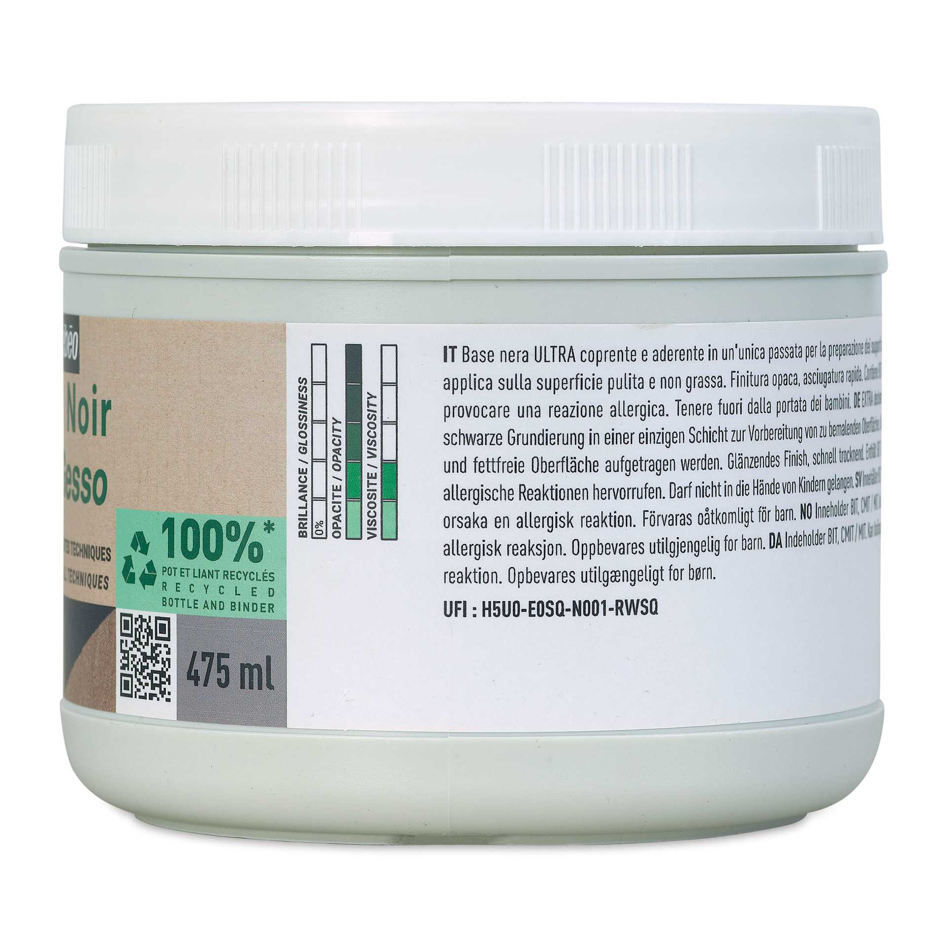 Pebeo Studio Green Gesso - Black, 475 ml side view)