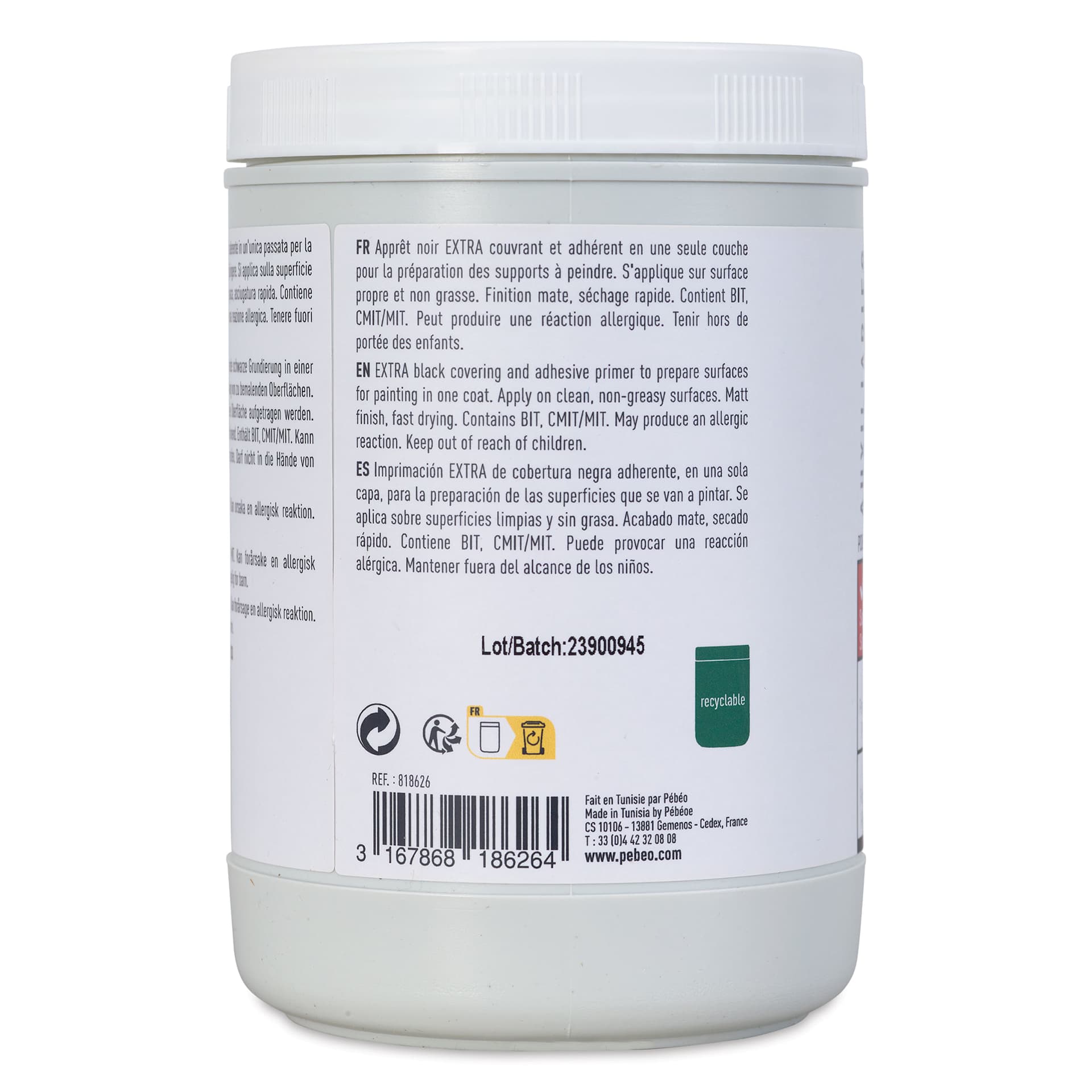 Pebeo Studio Green Gesso - Black, 945 ml back