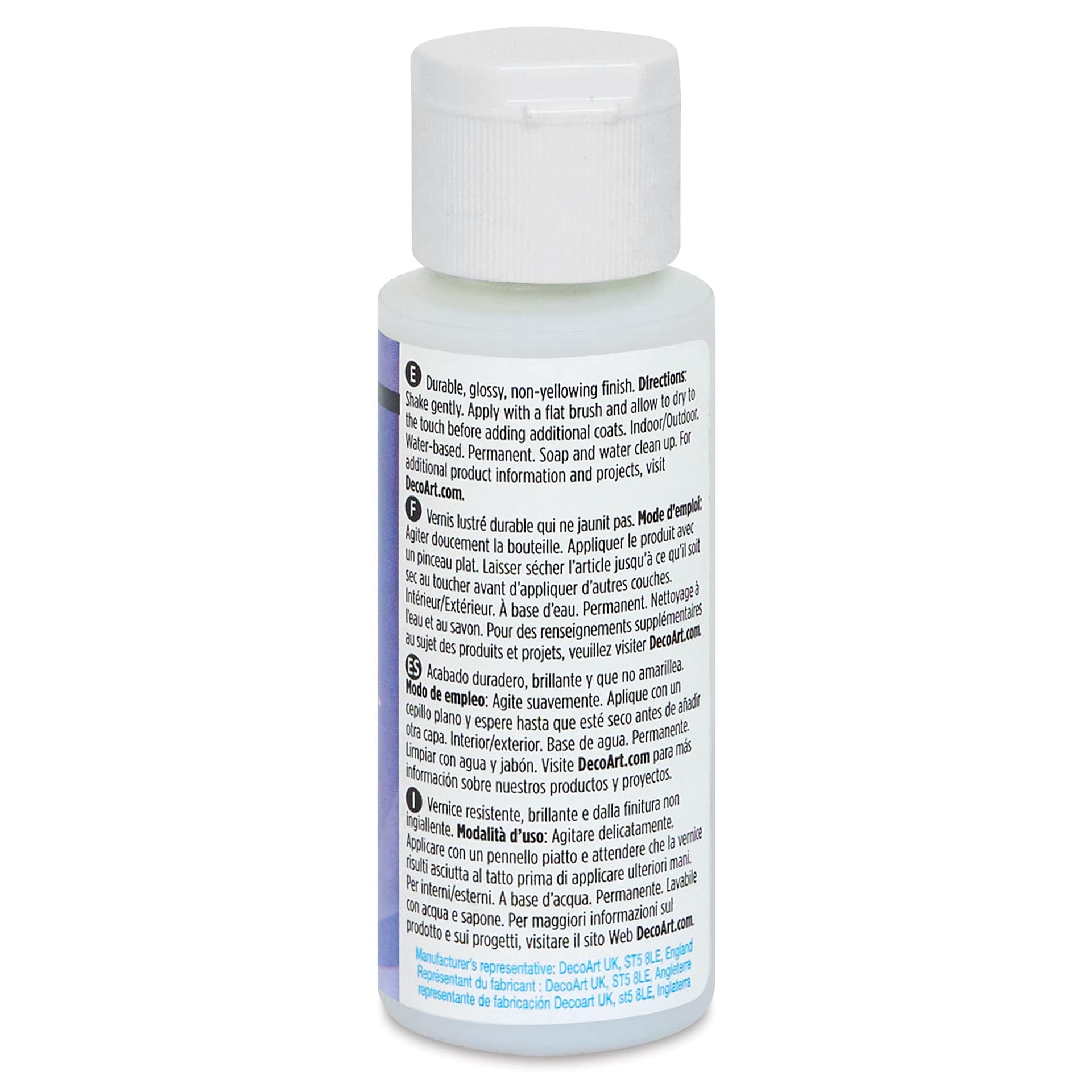 DecoArt Americana DuraClear Varnish - Gloss, 2 oz back view