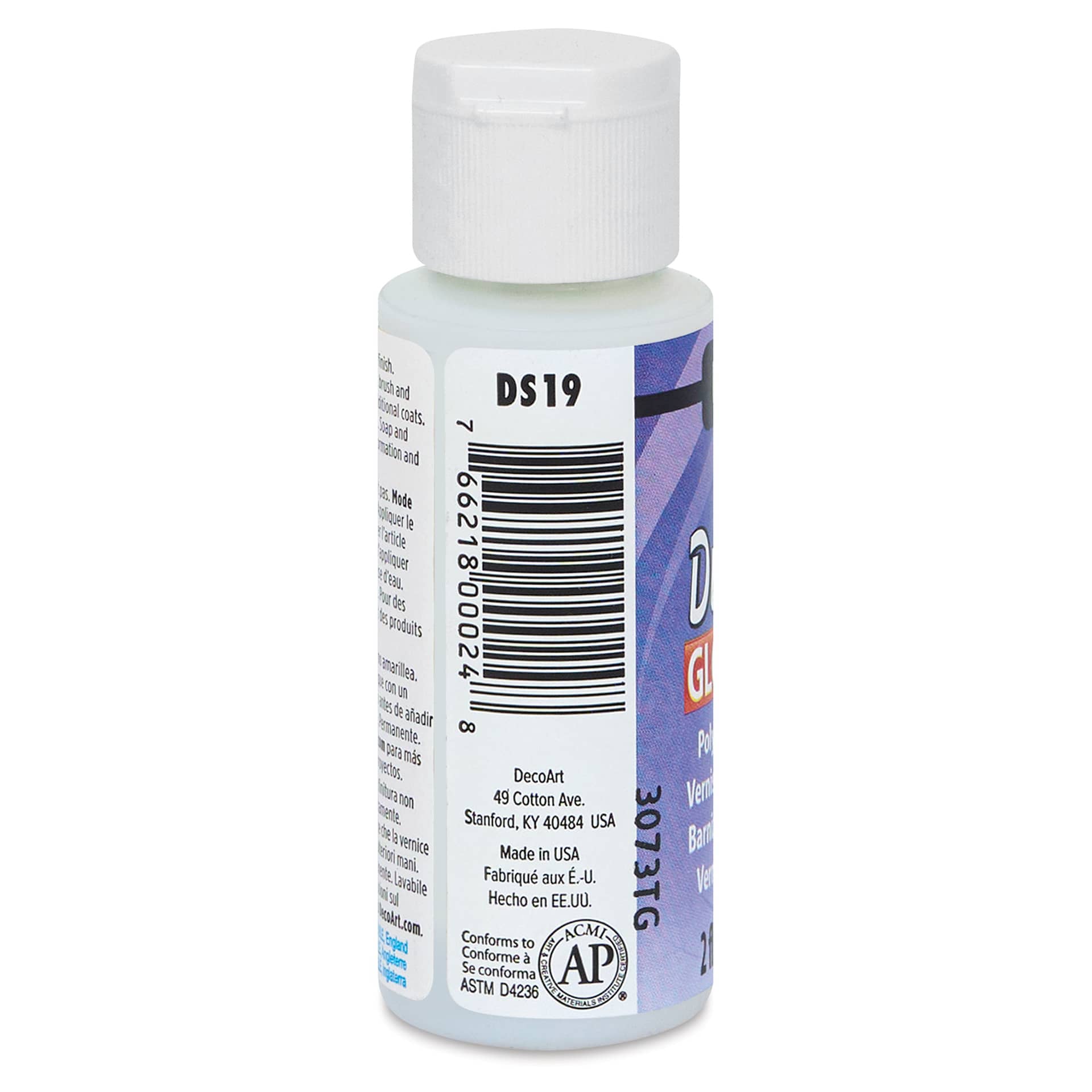 DecoArt Americana DuraClear Varnish - Gloss, 2 oz side view