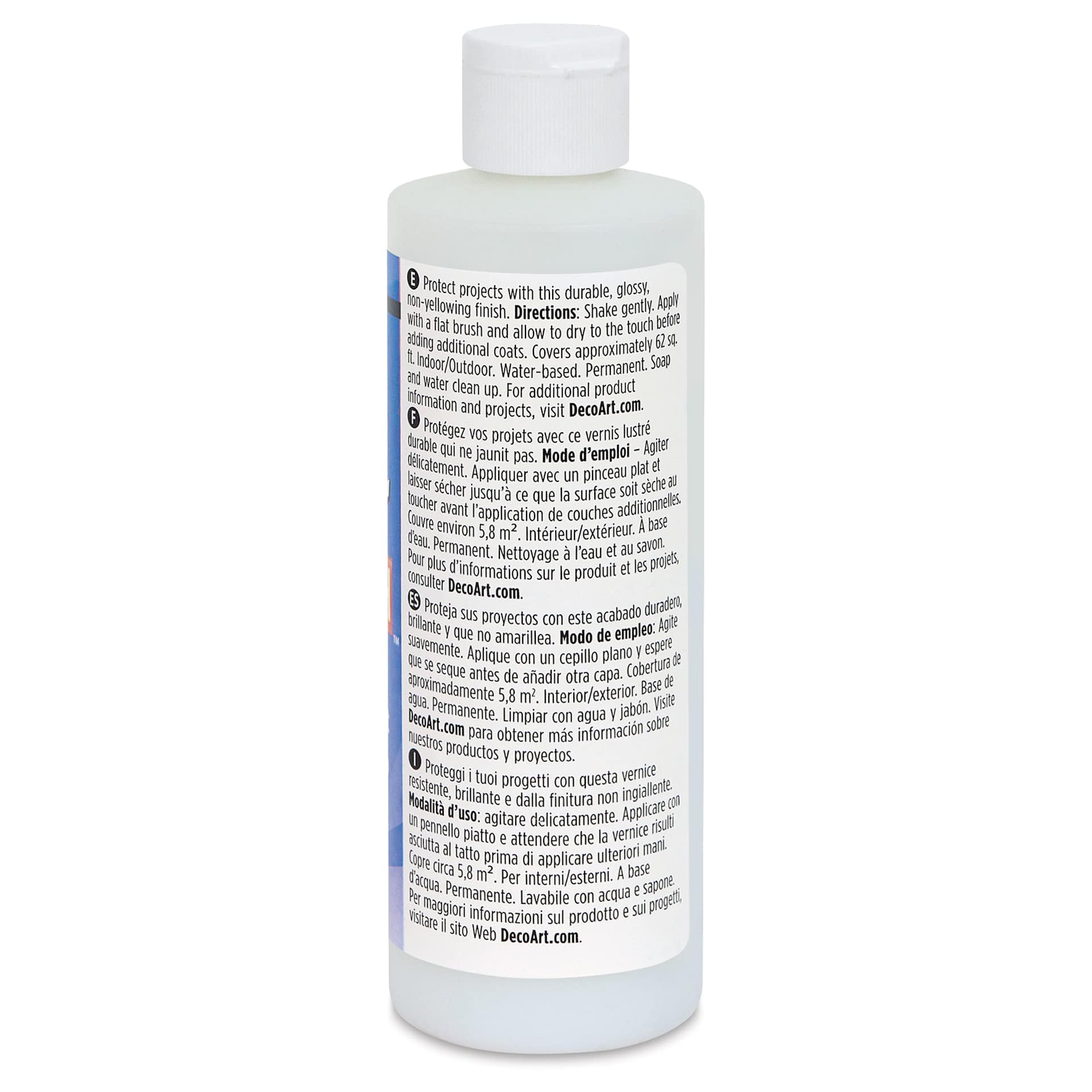 DecoArt Americana DuraClear Varnish - Gloss, 8 oz back view