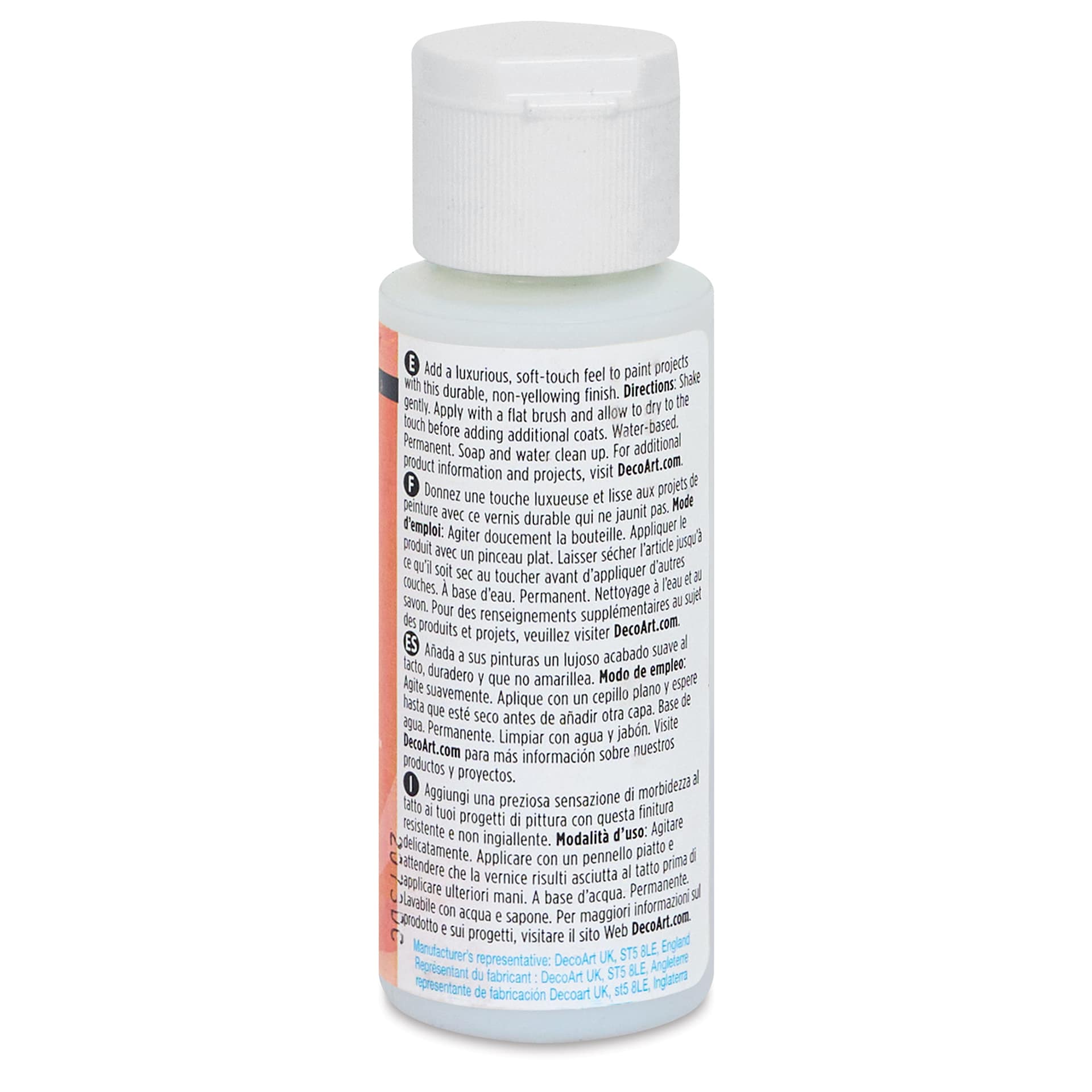 DecoArt Americana DuraClear Varnish - Soft Touch, 2 oz back view