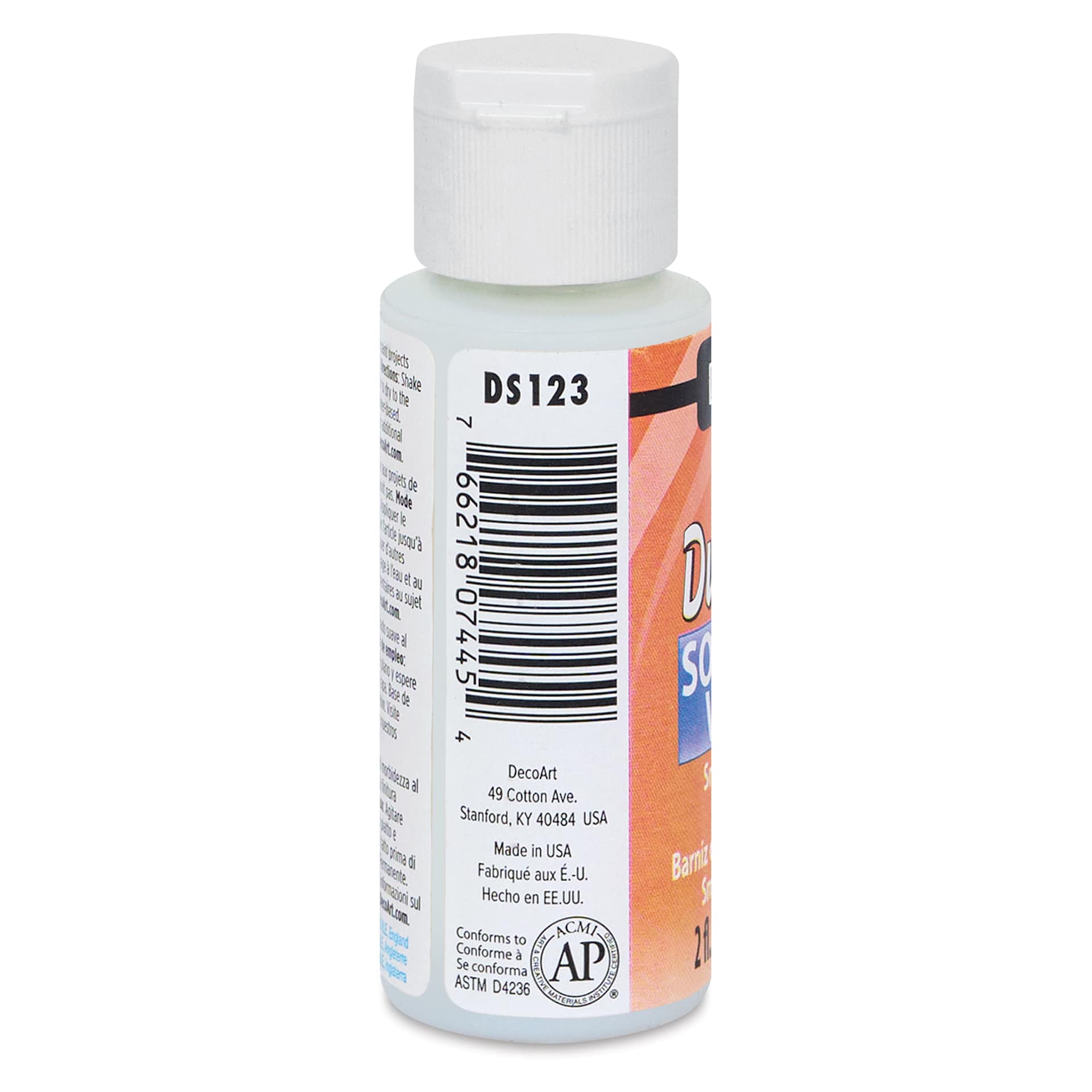 DecoArt Americana DuraClear Varnish - Soft Touch, 2 oz side view