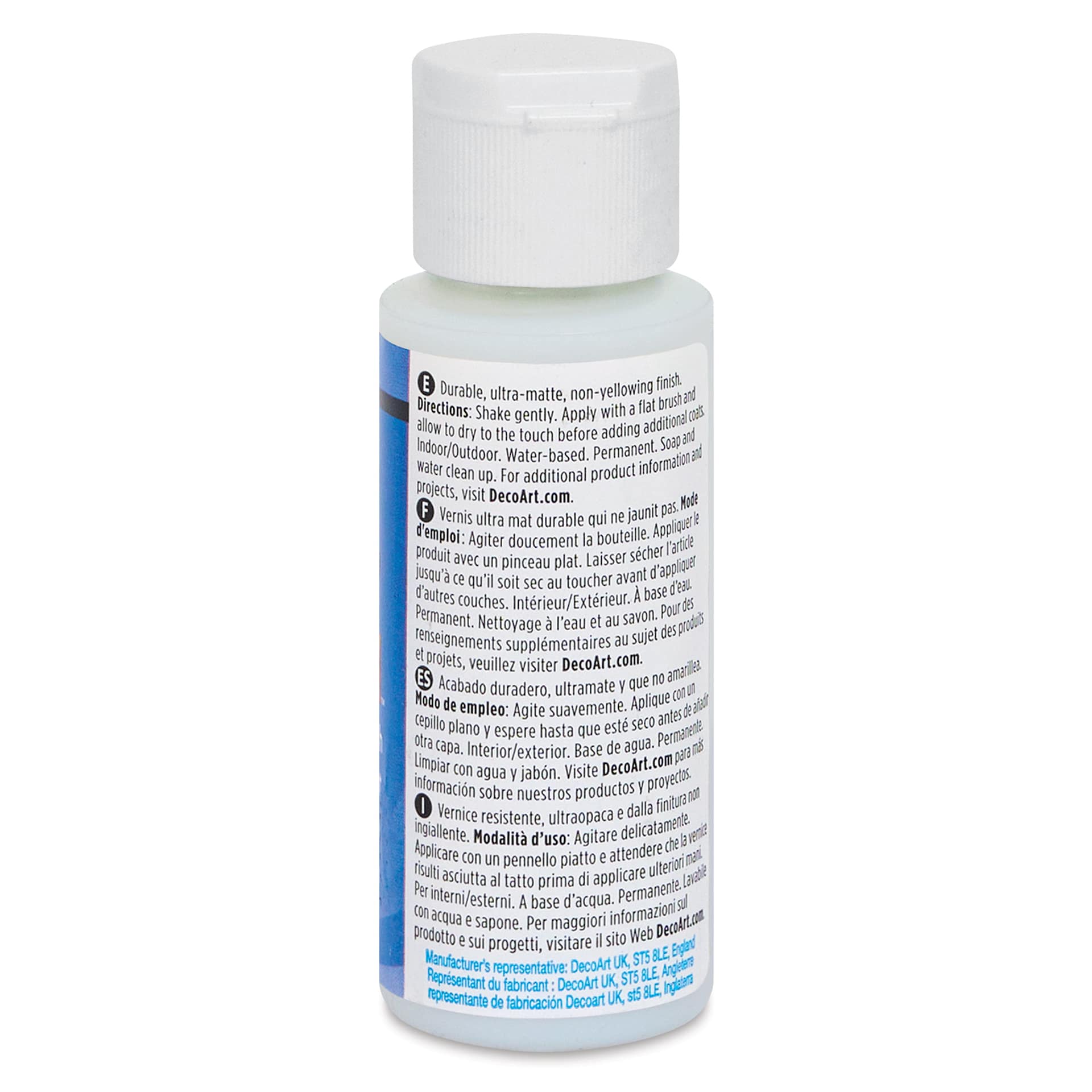 DecoArt Americana DuraClear Varnish - Ultra Matte, 2 oz back view