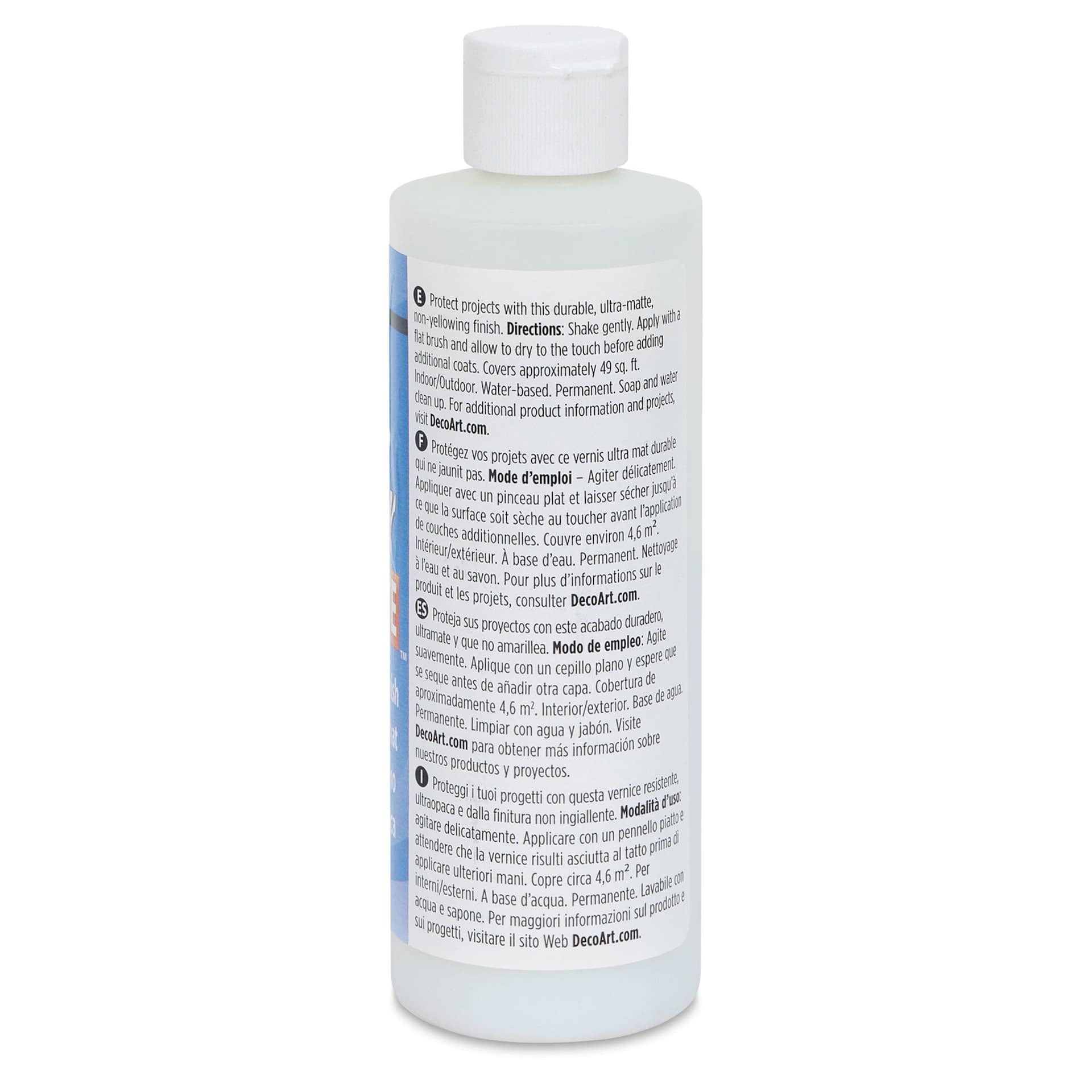 DecoArt Americana DuraClear Varnish - Ultra Matte, 8 oz back view