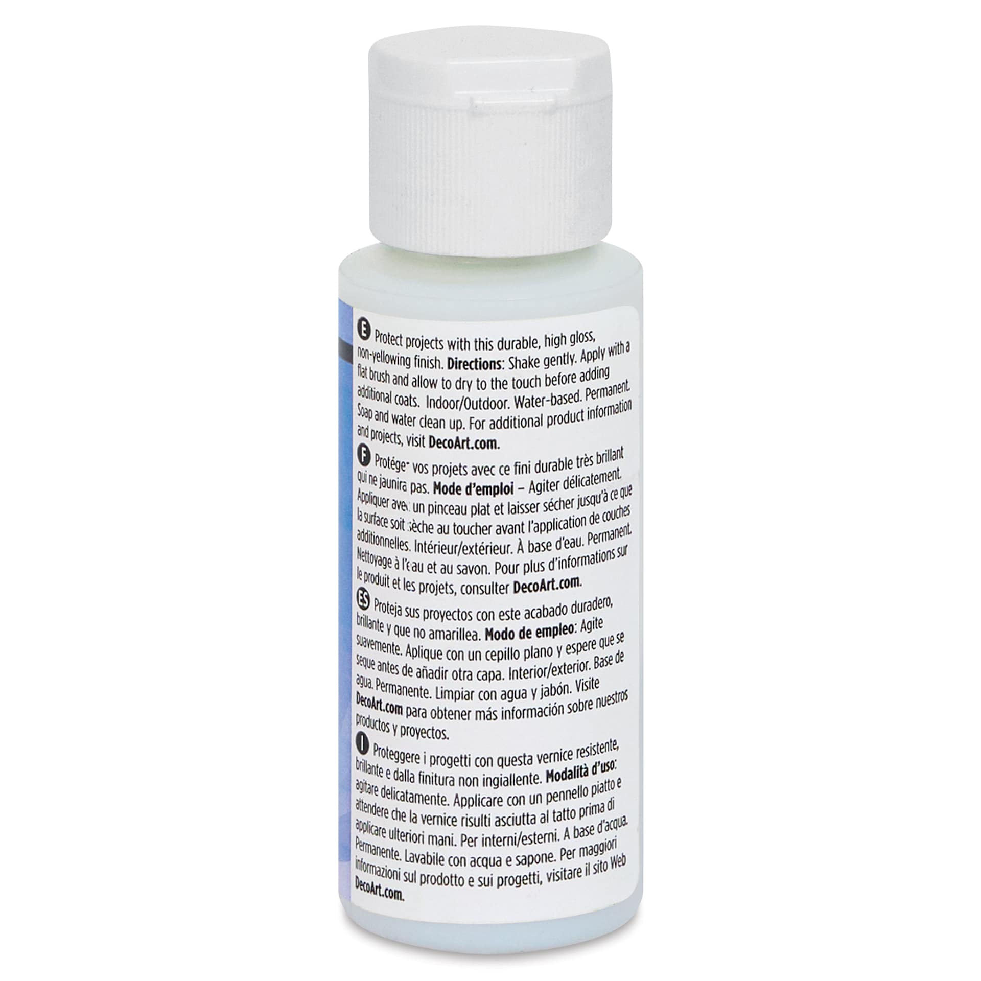 DecoArt Americana DuraClear Varnish - High Gloss, 2 oz back view