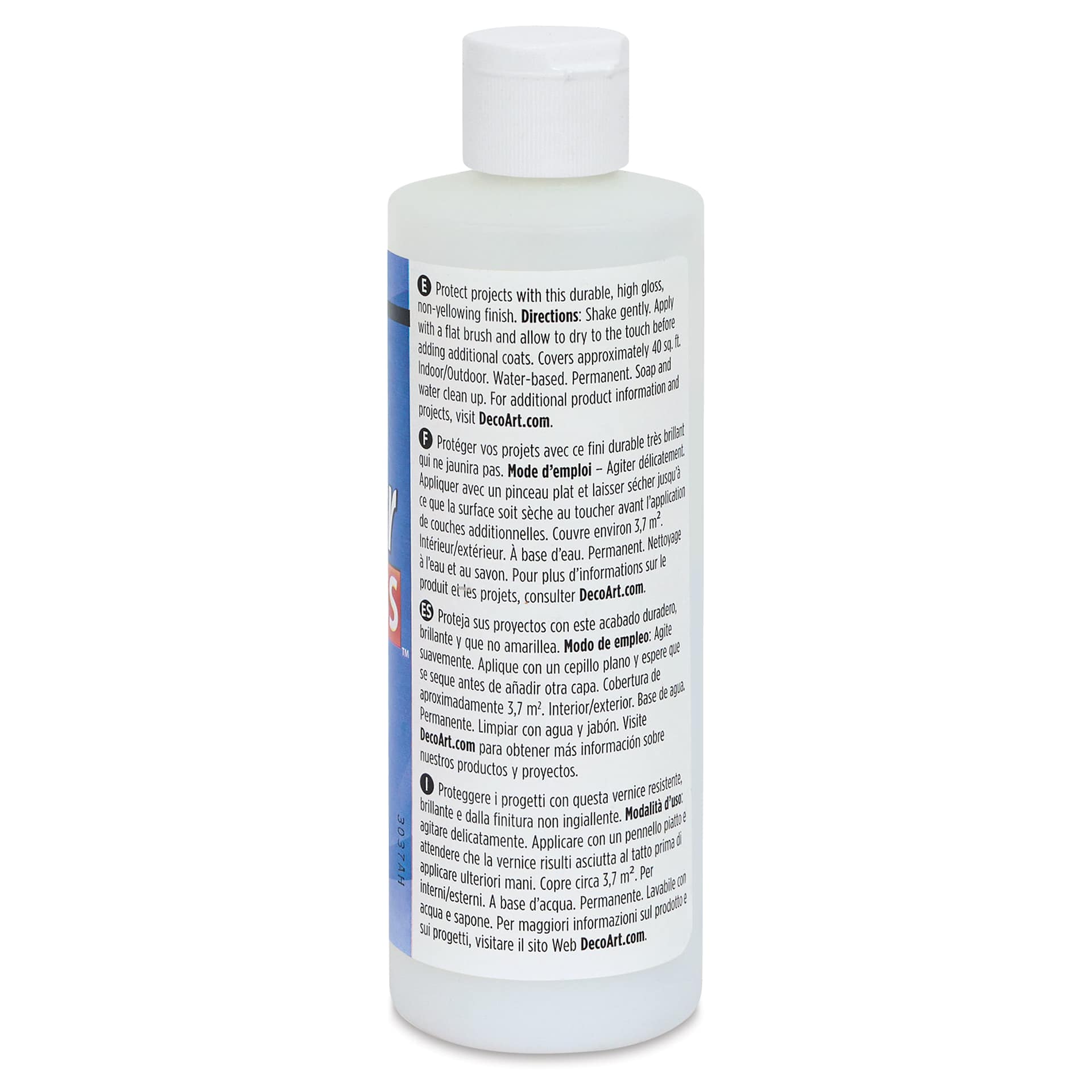 DecoArt Americana DuraClear Varnish - High Gloss, 8 oz back view