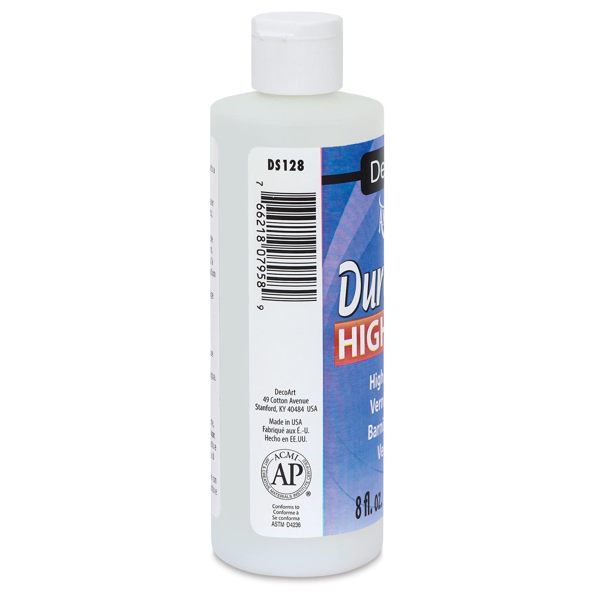 DecoArt Americana DuraClear Varnish - High Gloss, 8 oz side view