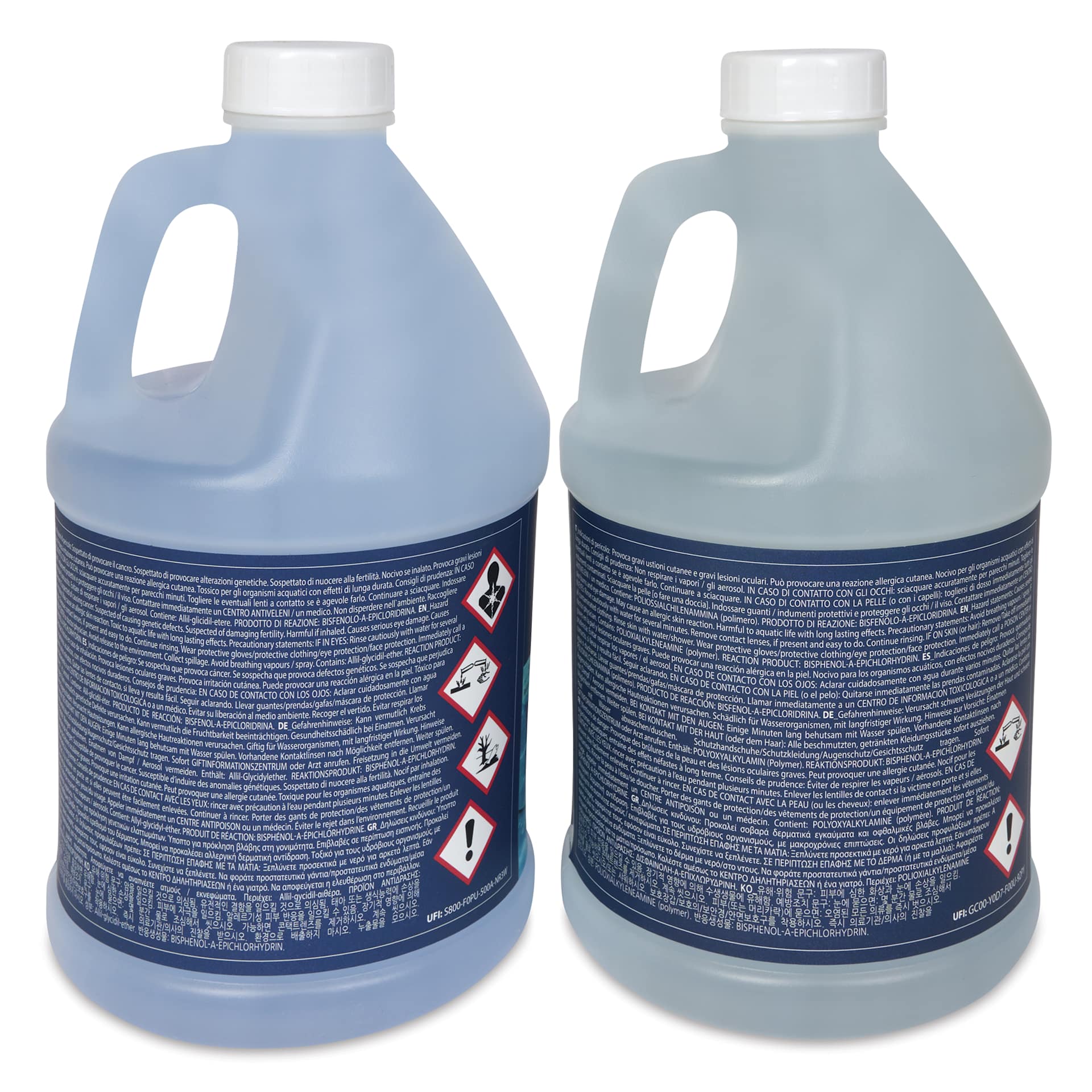 Fleur Super Clear Resin - Resin and Hardener, 3.8 L back of bottles