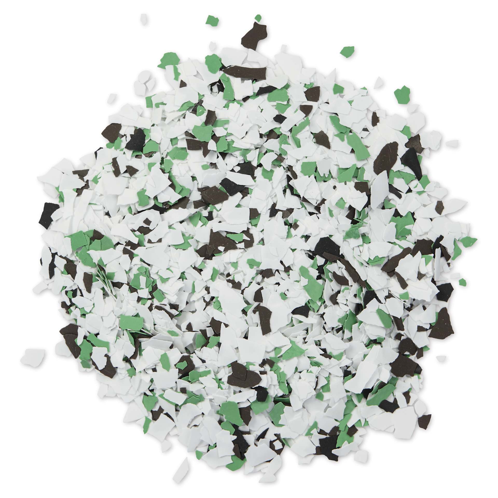 Fleur Terrazzo Effect Flakes - Green Jasper out of the jar