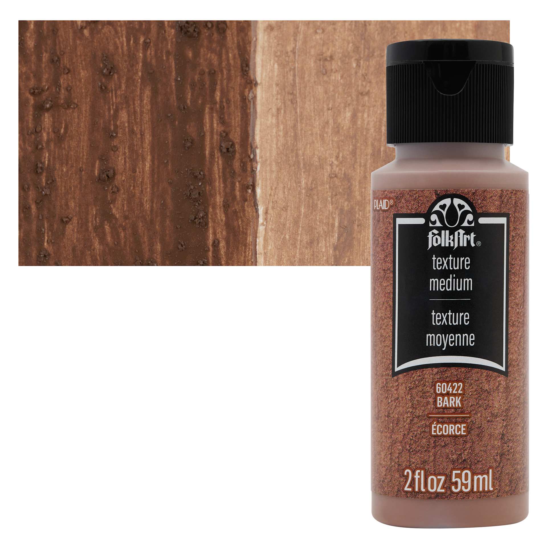 FolkArt Bark Texture Acrylic Medium - 2 oz Bottle and Swatch