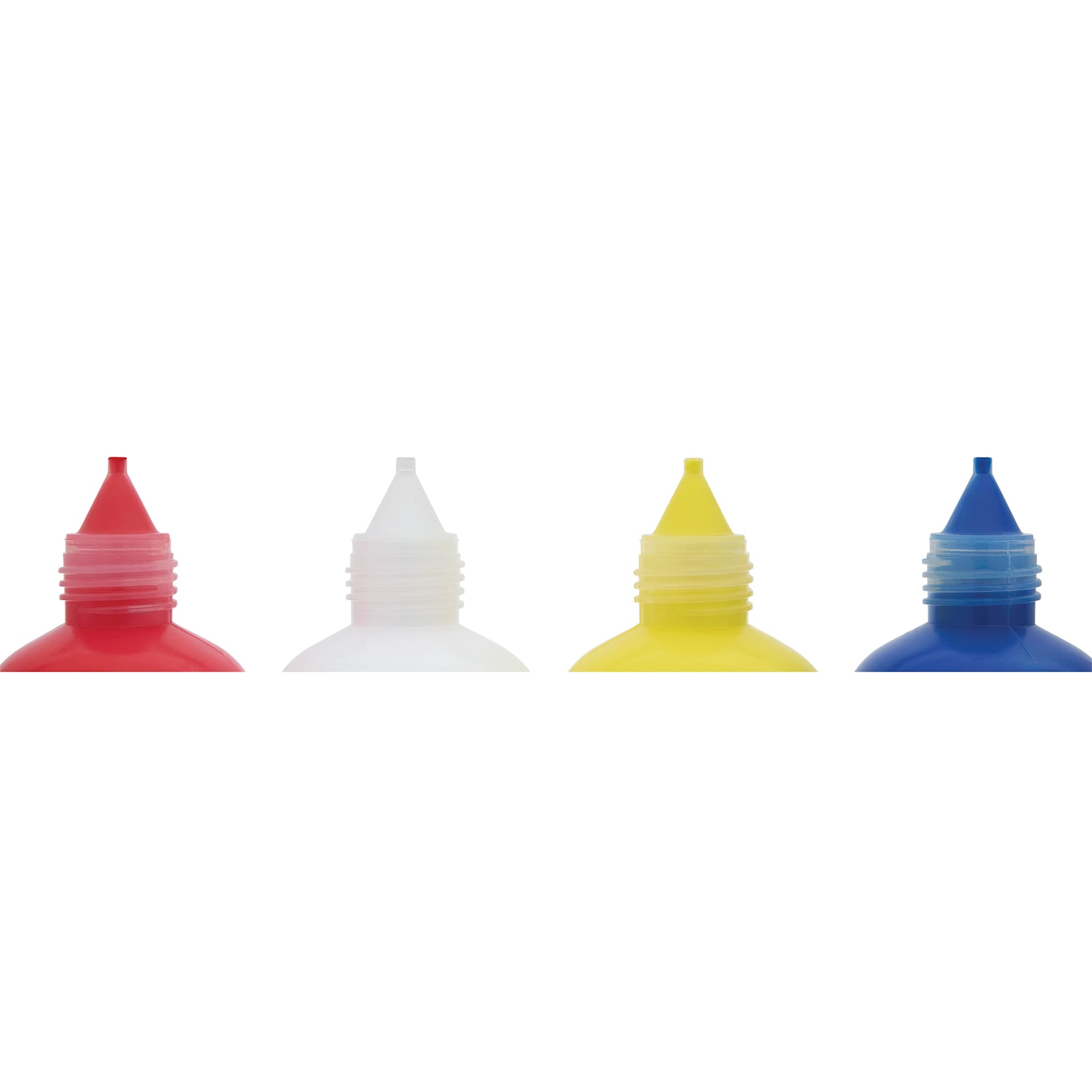 Ara Artists’ Acrylic Paints - Set of 4, Primary Colors close-up of tips