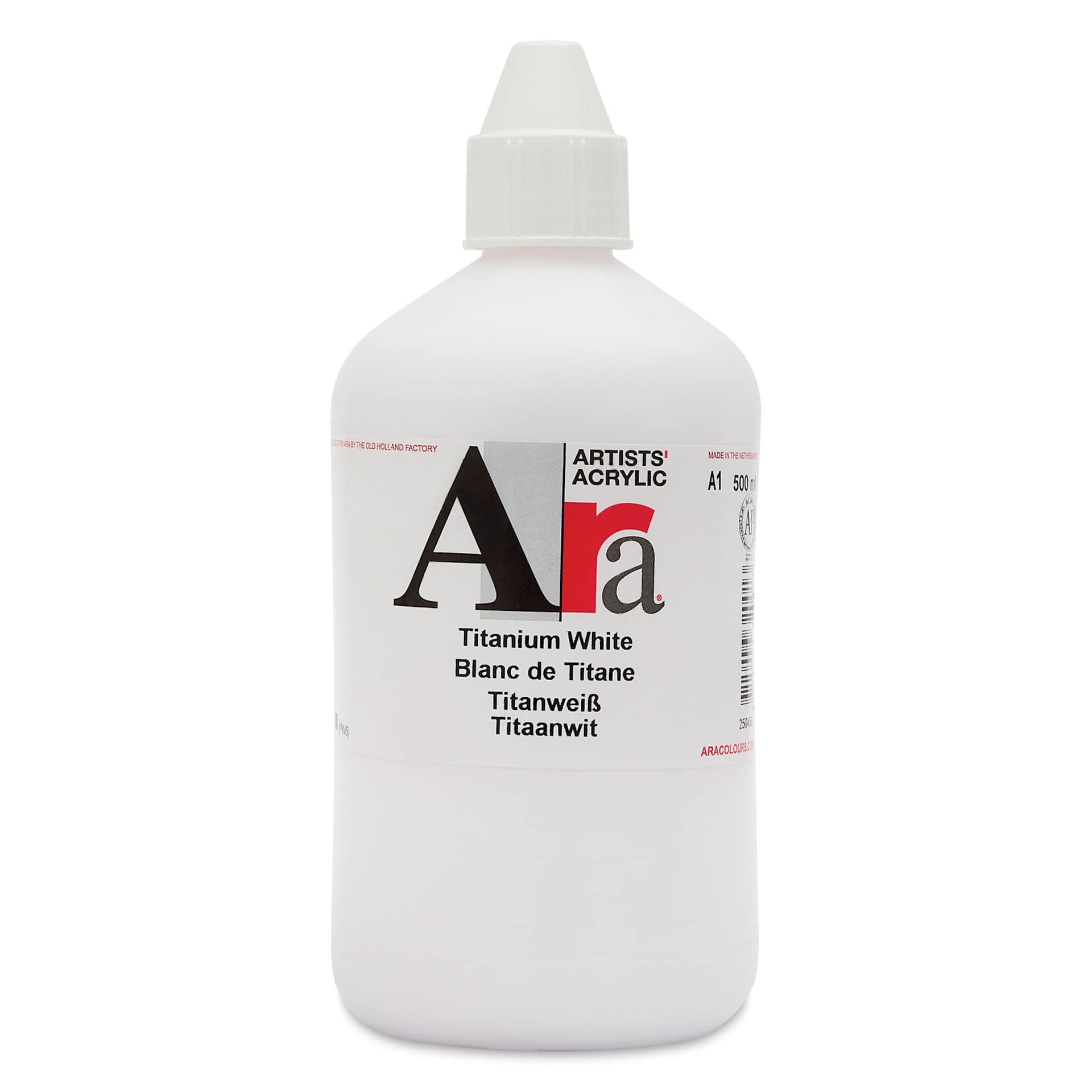 Ara Artists’ Acrylic Paint - Titanium White, 500 ml bottle