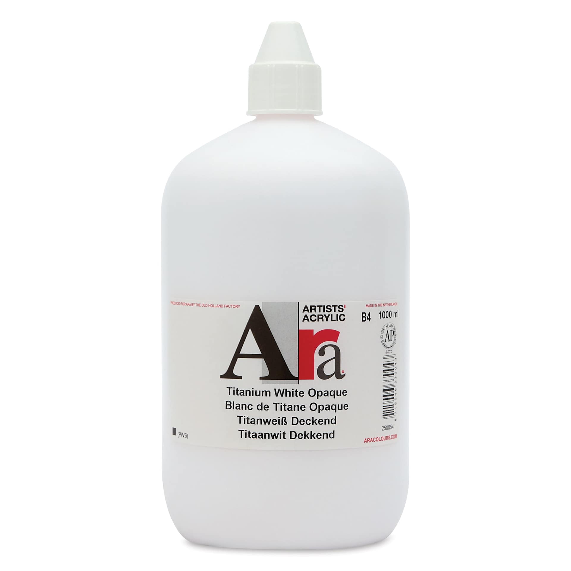 Ara Artists’ Acrylic Paint - Opaque Titanium White, 1000 ml bottle