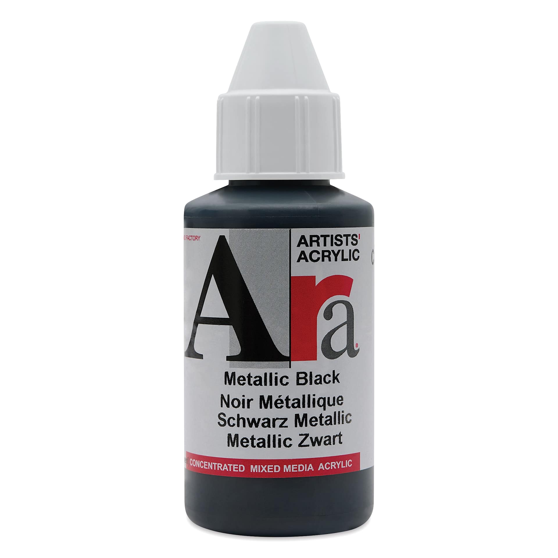 Ara Artists’ Acrylic Paint - Metallic Black, 100 ml