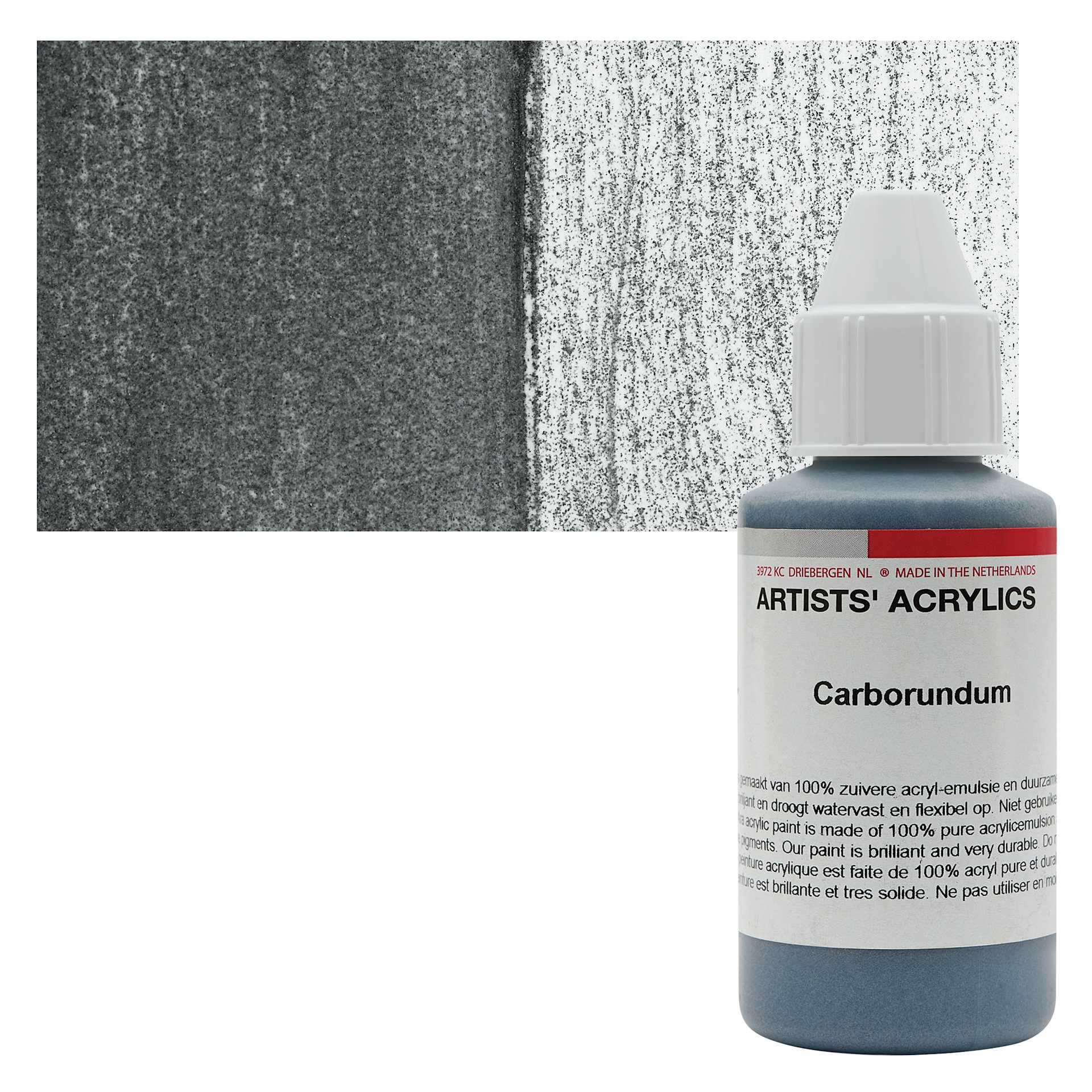 Ara Artists’ Acrylic Paint - Carberundum, 100 ml bottle and swatch