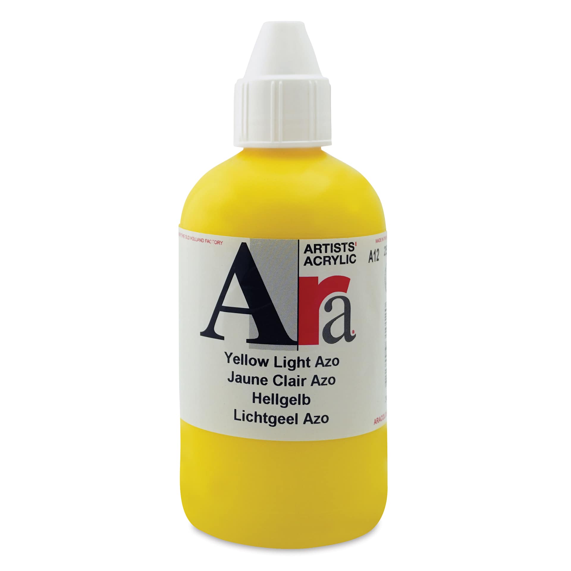 Ara Artists’ Acrylic Paint - Yellow Light Azo, 250 ml bottle