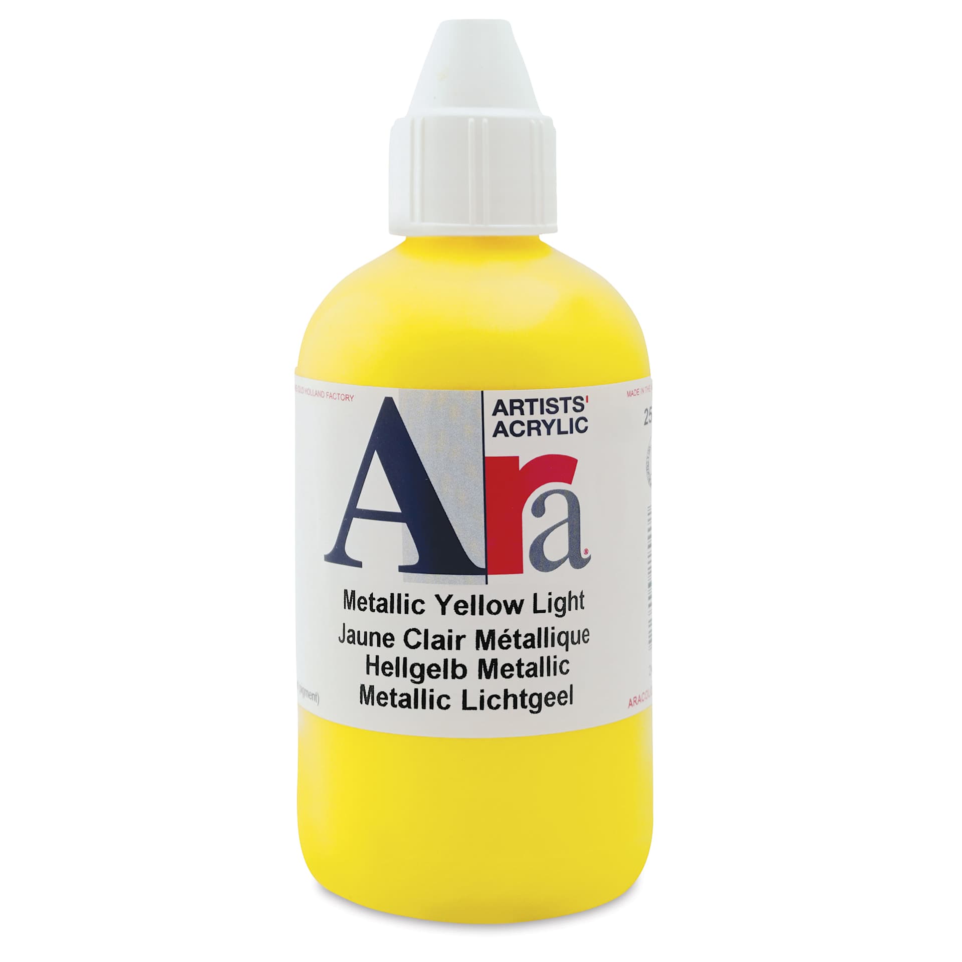 Ara Artists’ Acrylic Paint - Metallic Yellow Light, 250 ml