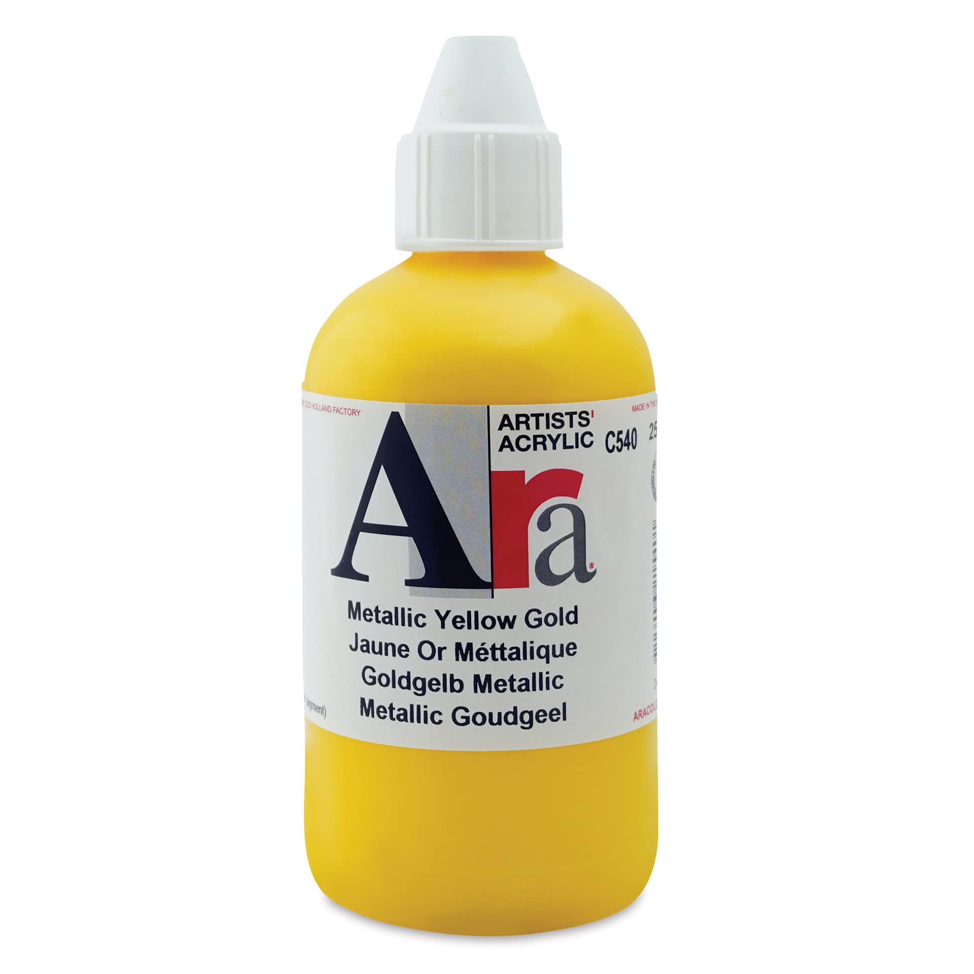 Ara Artists’ Acrylic Paint - Metallic Yellow Gold, 250 ml