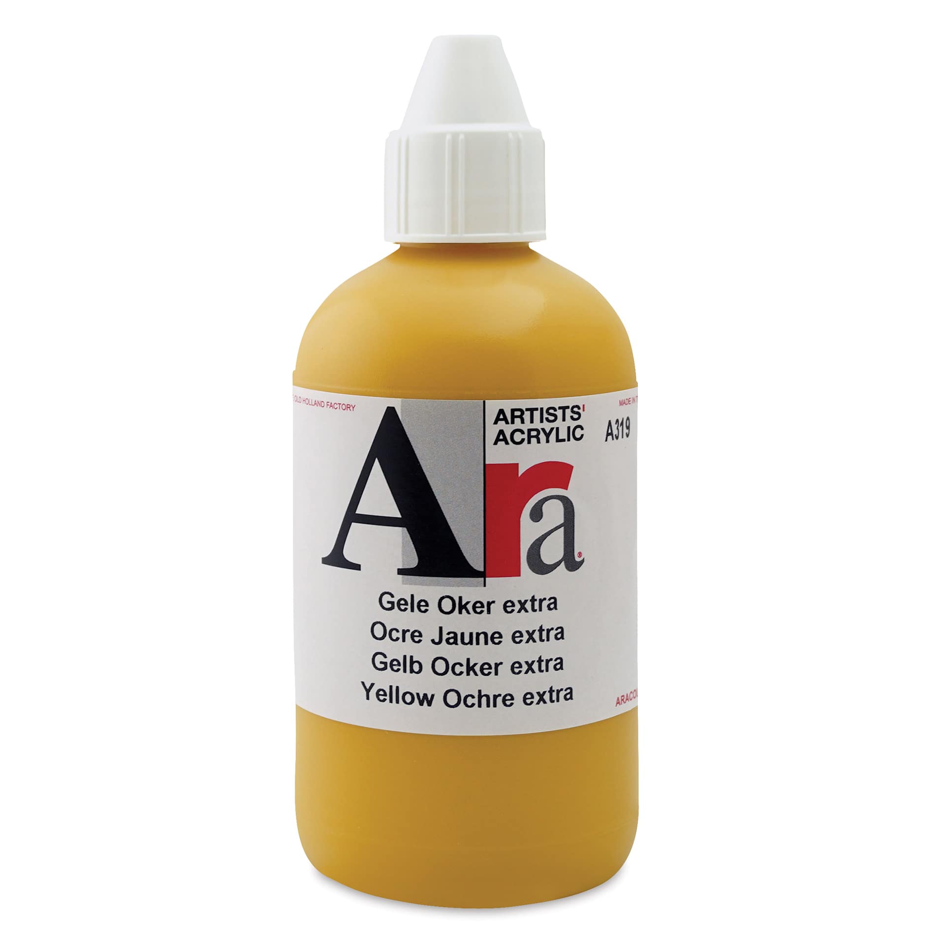 Ara Artists’ Acrylic Paint - Yellow Ochre Extra, 250 ml bottle