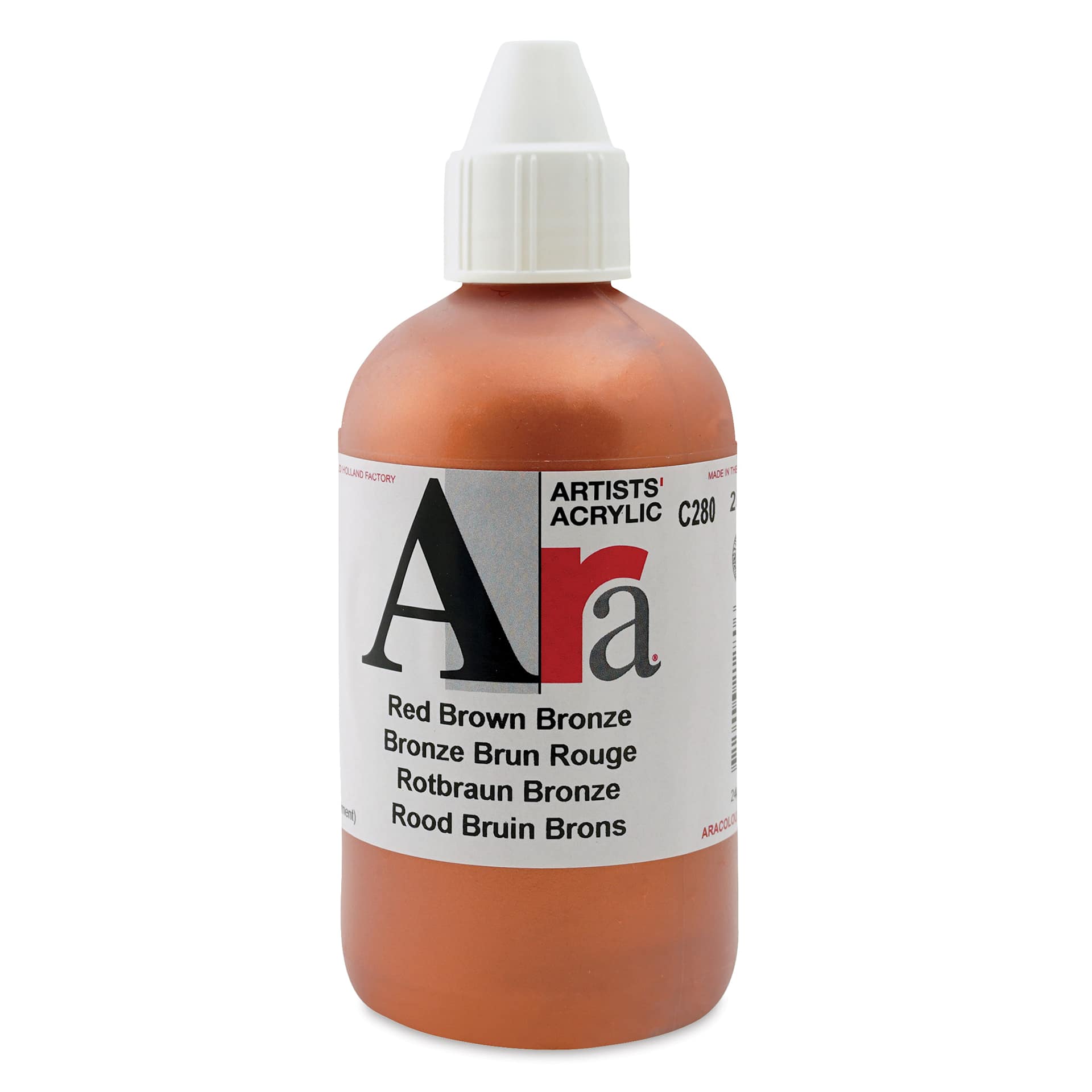 Ara Artists’ Acrylic Paint - Red Brown Bronze, 250 ml bottle
