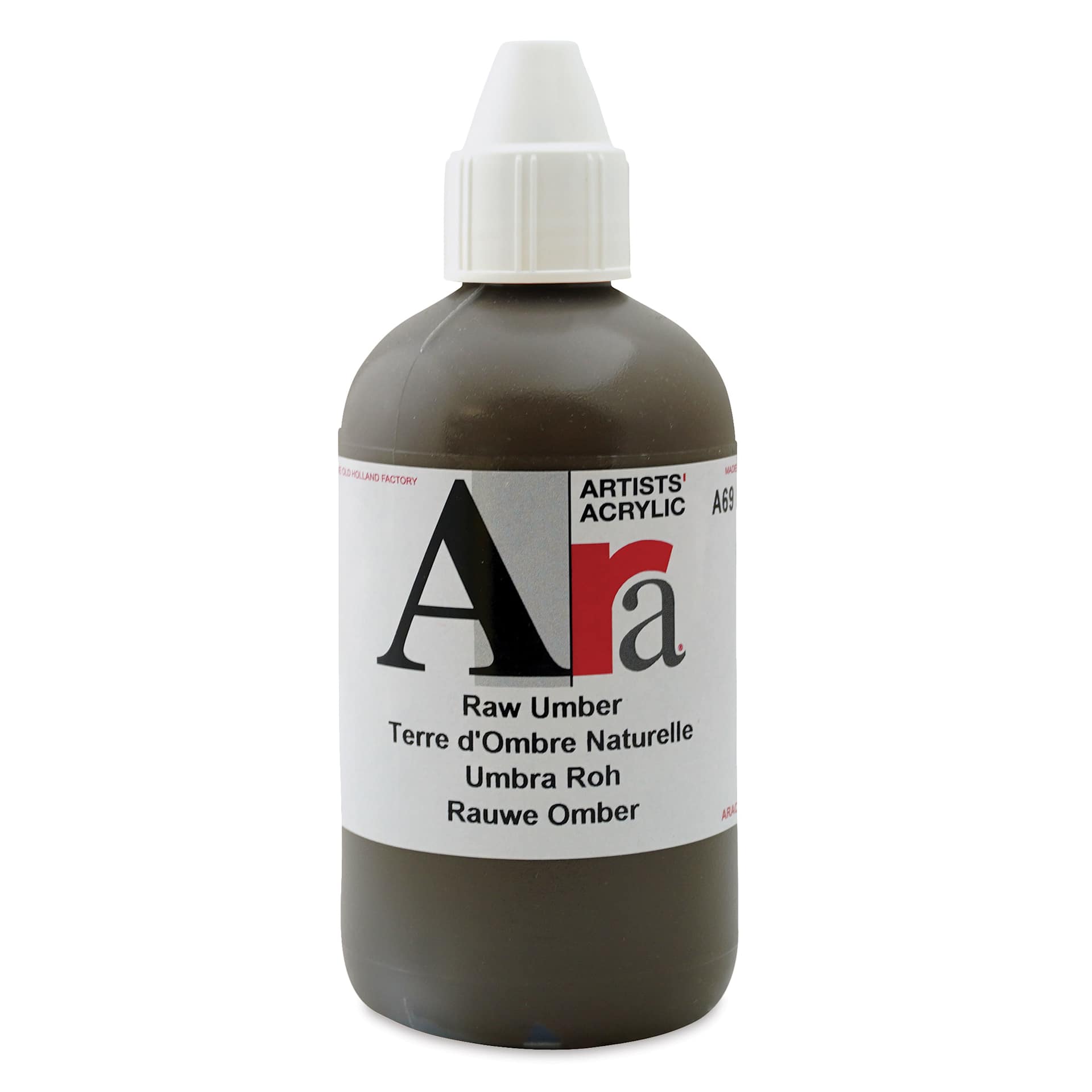 Ara Artists’ Acrylic Paint - Raw Umber, 250 ml bottle