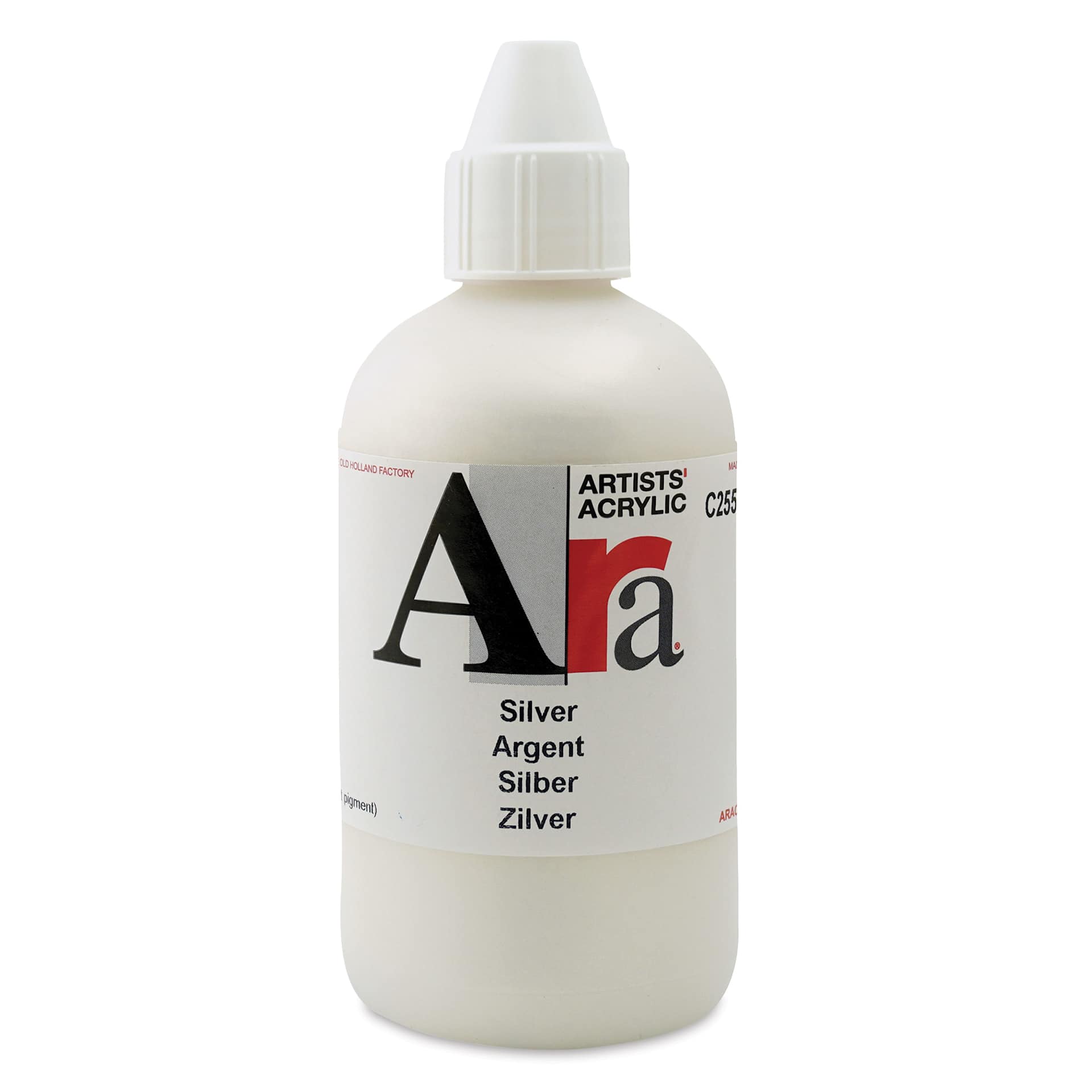 Ara Artists’ Acrylic Paint - Silver, 250 ml bottle