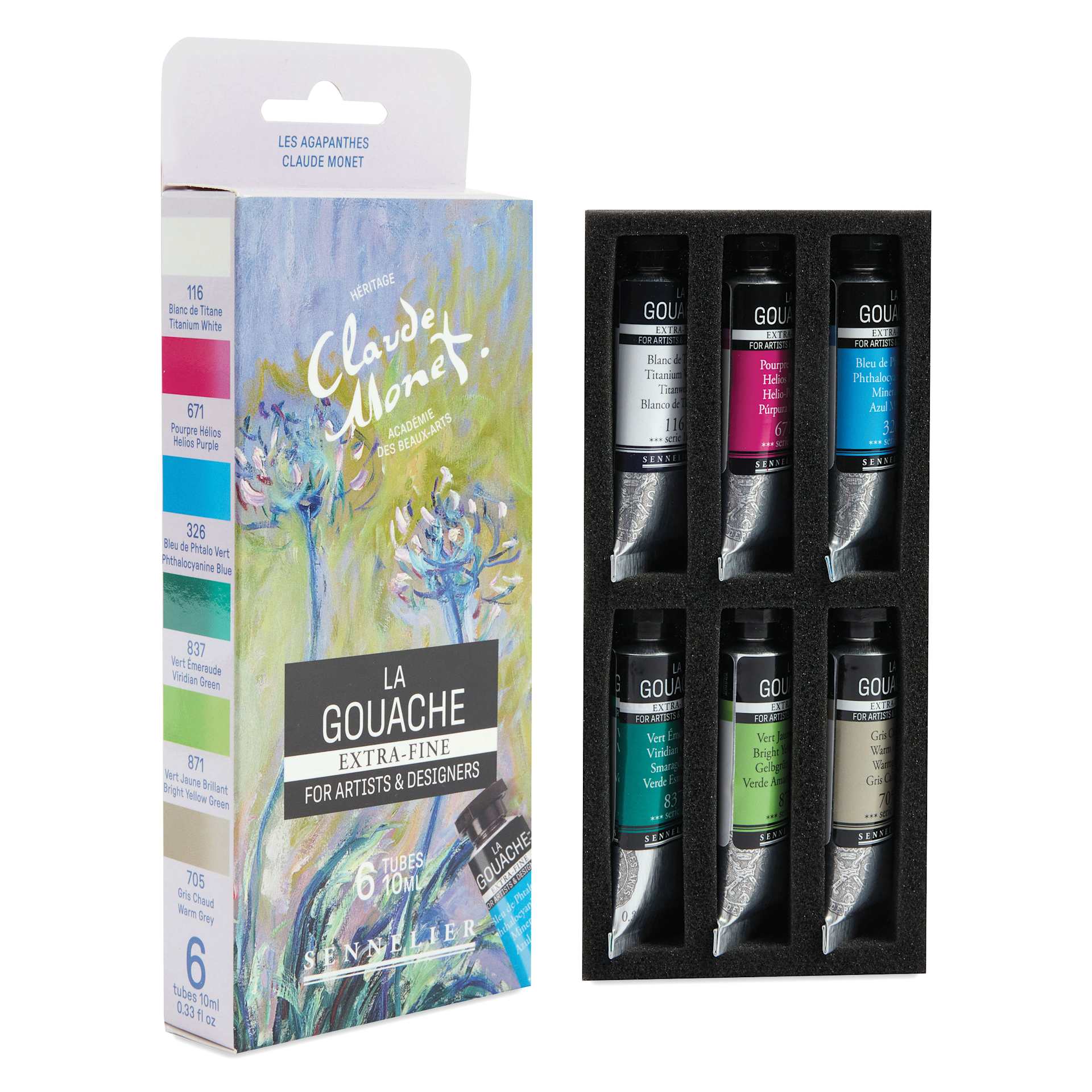 Sennelier Extra Fine Gouache - Set of 6, Claude Monet, 10 ml 