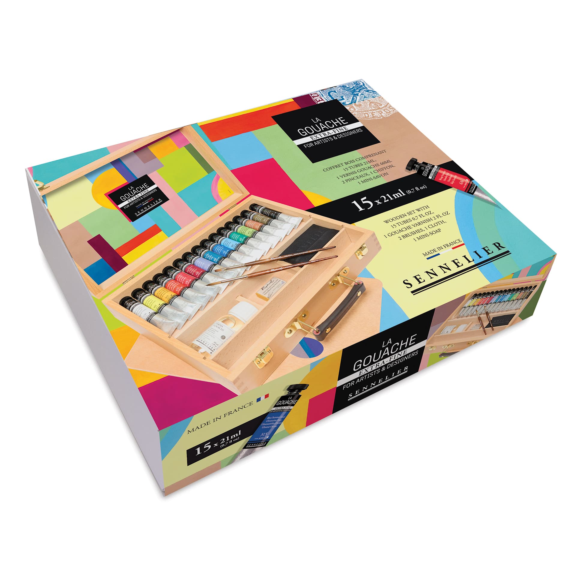Sennelier Extra Fine Gouache - Set of 15, Assorted Colors, front of package
